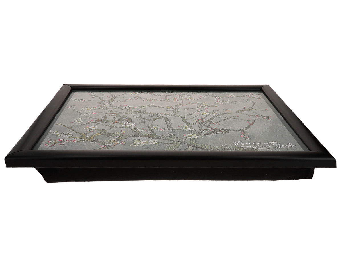 Soporte para portátil V. van Gogh, Almendro en flor, gris, 30.5x40.5cm, personalizable mediante grabado