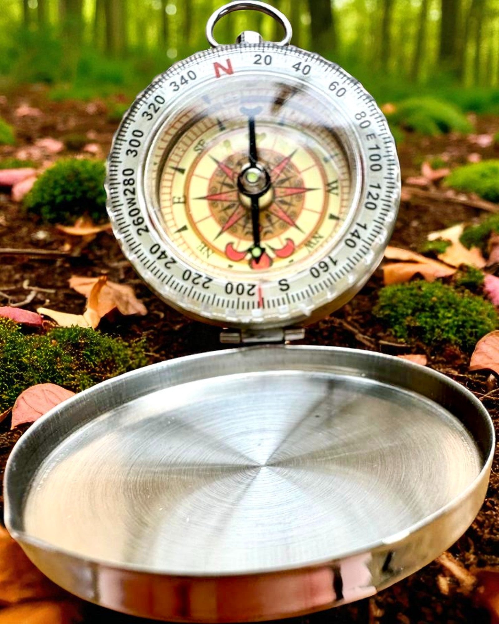 Brújula de Latón Impermeable con Efecto Luminoso - Esencial para Senderismo y Camping, personalización con grabado