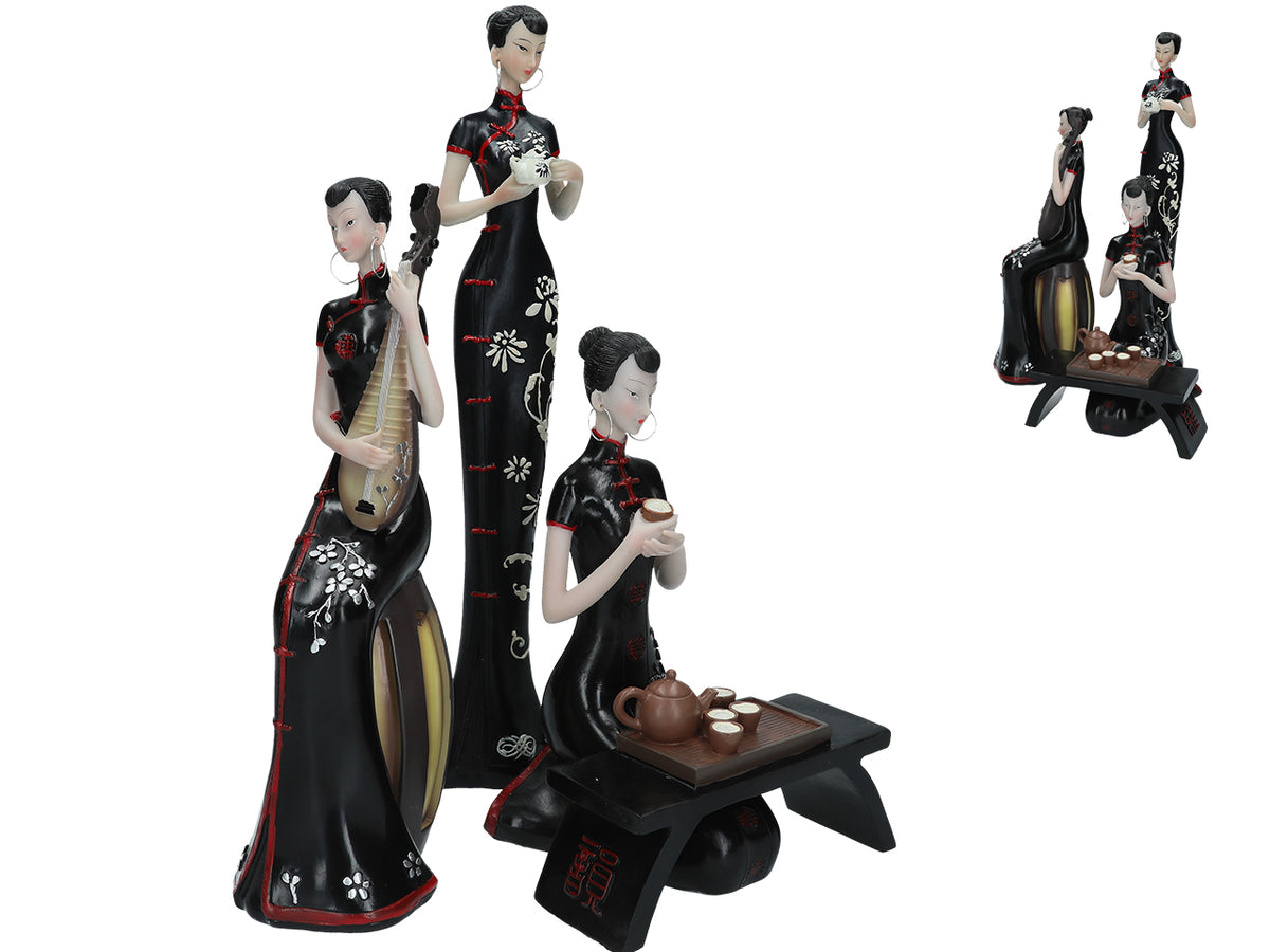 Figura de geisha personalizable mediante grabado, altura de 21 cm a 33 cm, ideal para regalo
