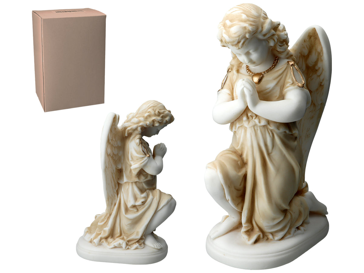 Ángel de alabastro rezando - Figura de alabastro de 25cm personalizable con grabado