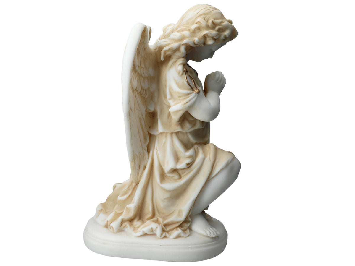 Ángel de alabastro rezando - Figura de alabastro de 25cm personalizable con grabado