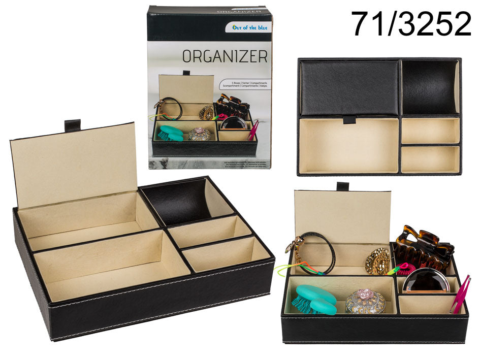 Organizador de joyas de ecopiel, posibilidad de personalización mediante grabado, 25 x 18 x 5 cm