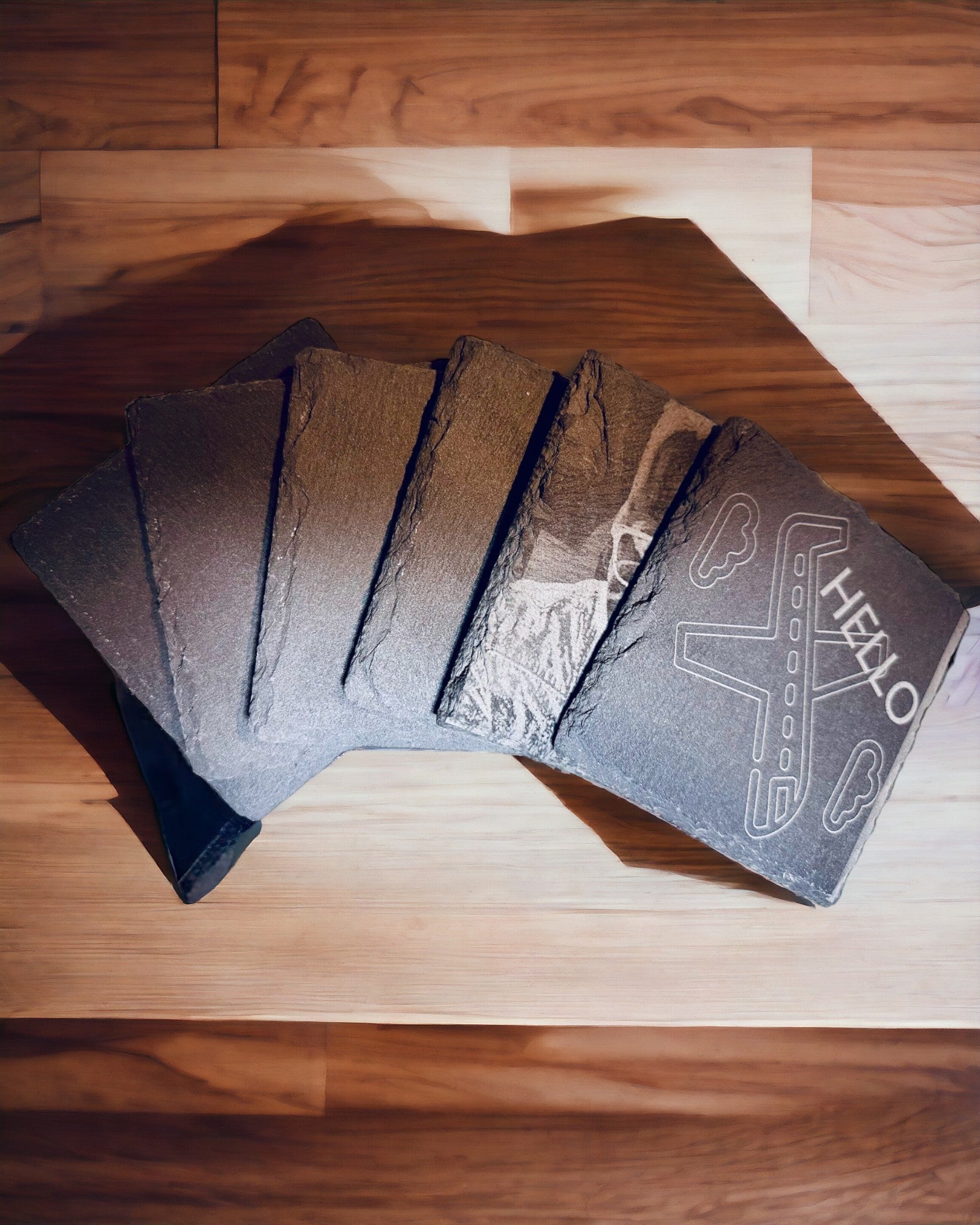 Posavasos para café, té de Piedra Natural con Grabado Personalizado – Cuadrado, círculo, hexágono, 10 cm