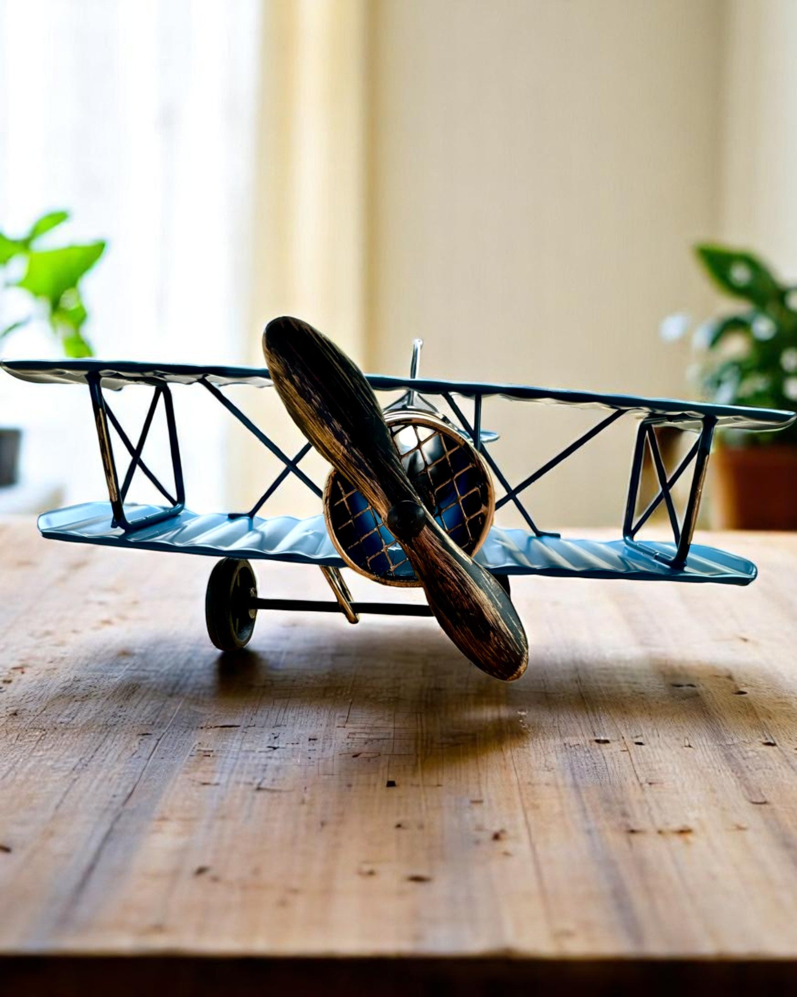Modelo de avión metálico Blue Baron – retro, para regalo, con opción de grabado