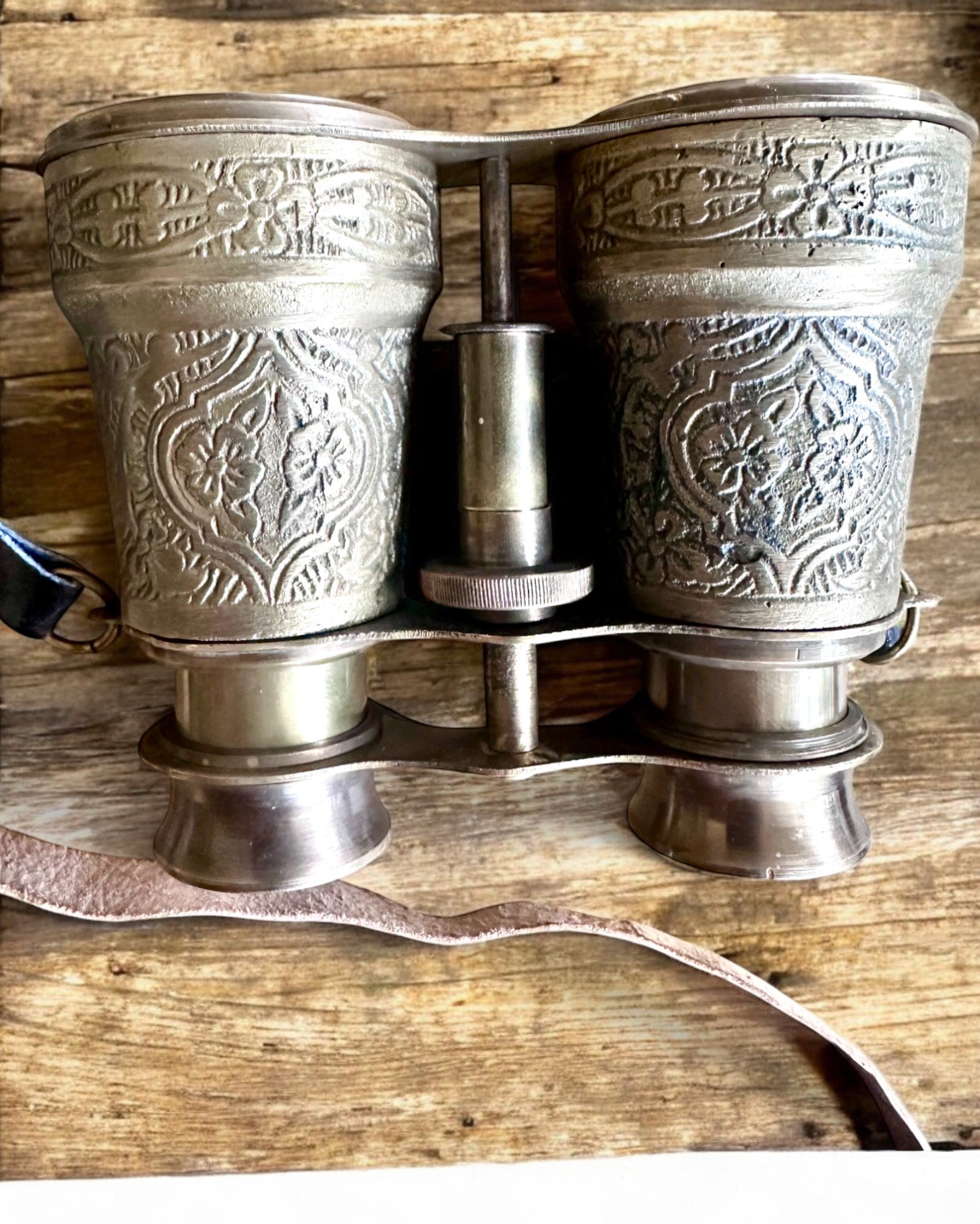 Prismáticos con estuche de cuero Victorian's Eye, 11 cm de latón, decorados a mano, personalización con grabado para regalo