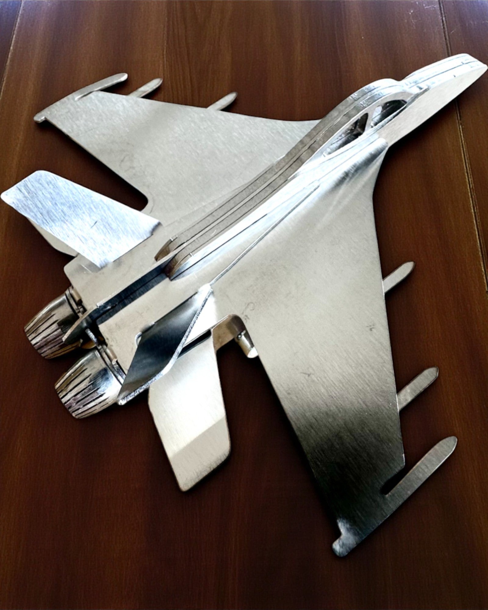 Modelo de Metal del Caza "SkyRaptor" – acero inoxidable, grabado personalizado para regalo