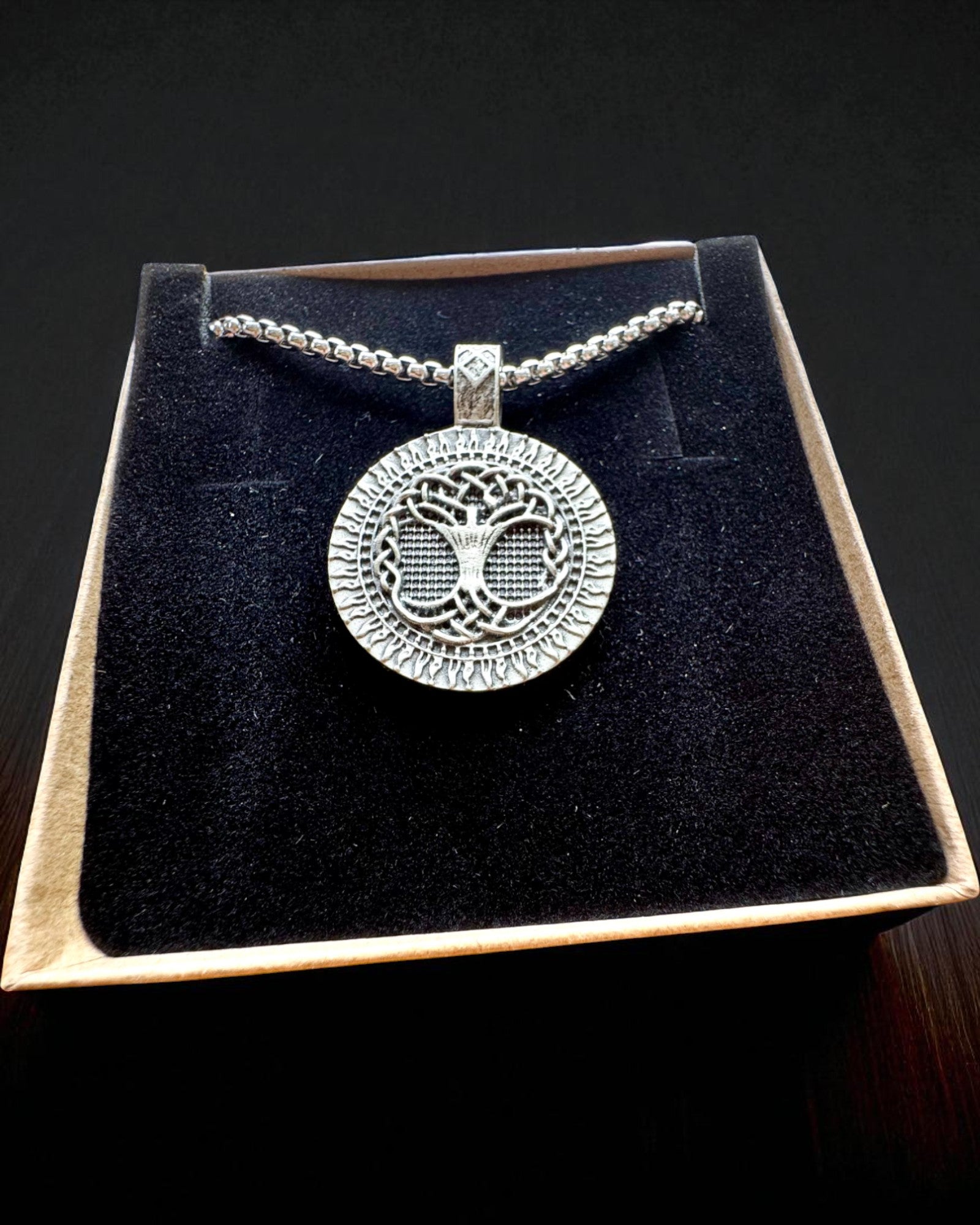 Amuleto Árbol de la Vida con Posibilidad de Grabado - collar "Vitalidad de la Naturaleza", personalización