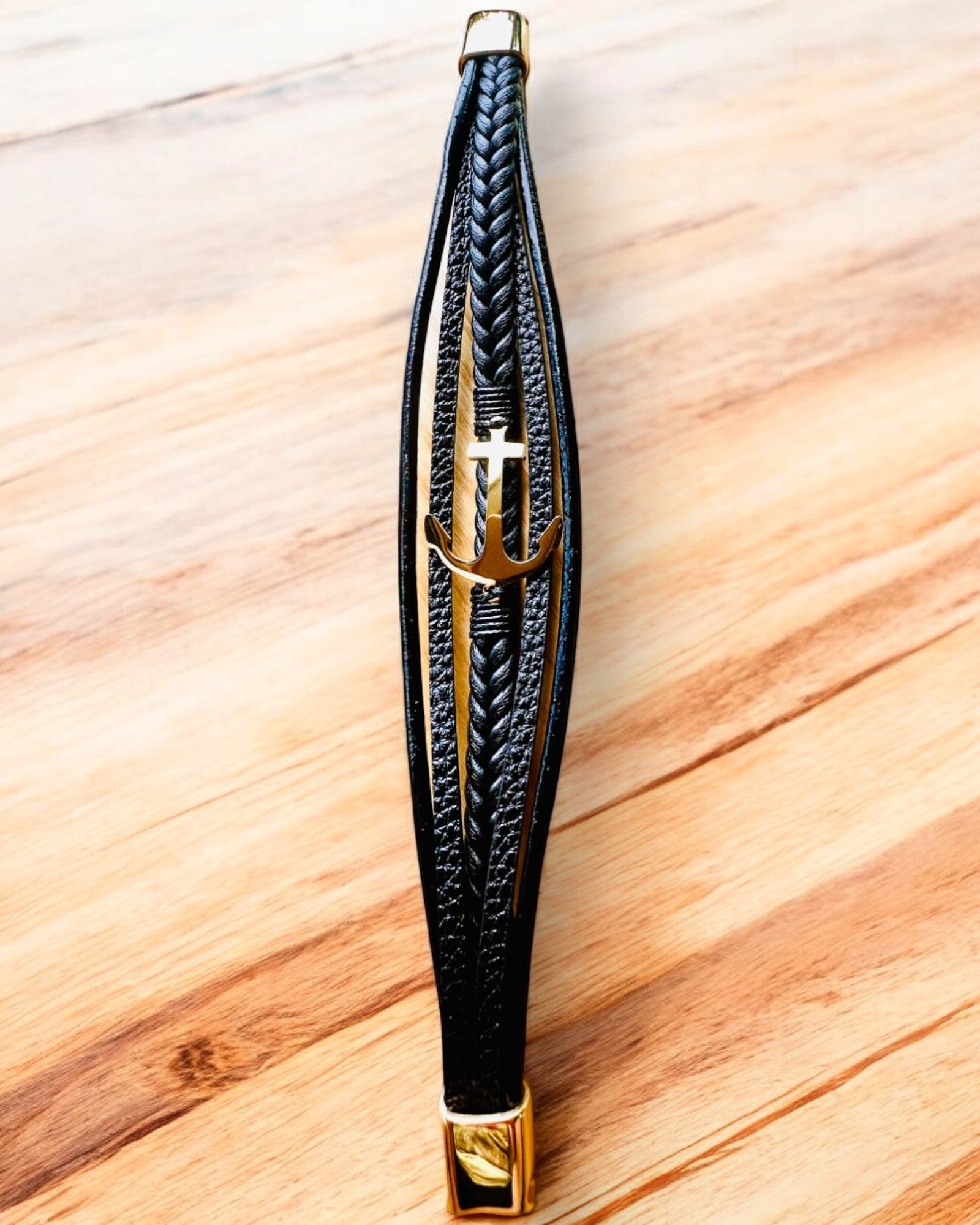 Pulsera masculina Ancla de Elegancia con opción de grabado para regalo