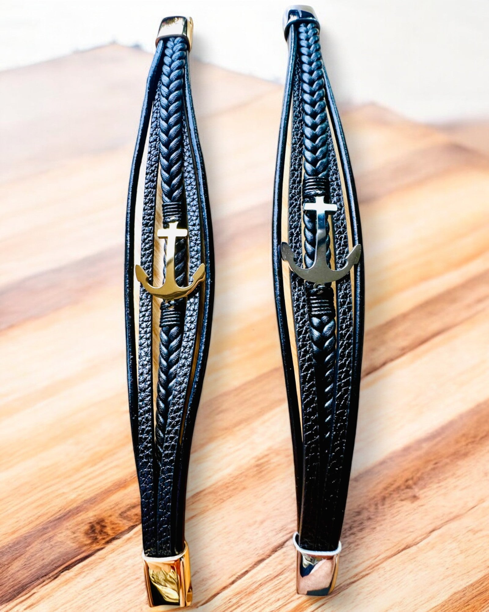 Pulsera masculina Ancla de Elegancia con opción de grabado para regalo