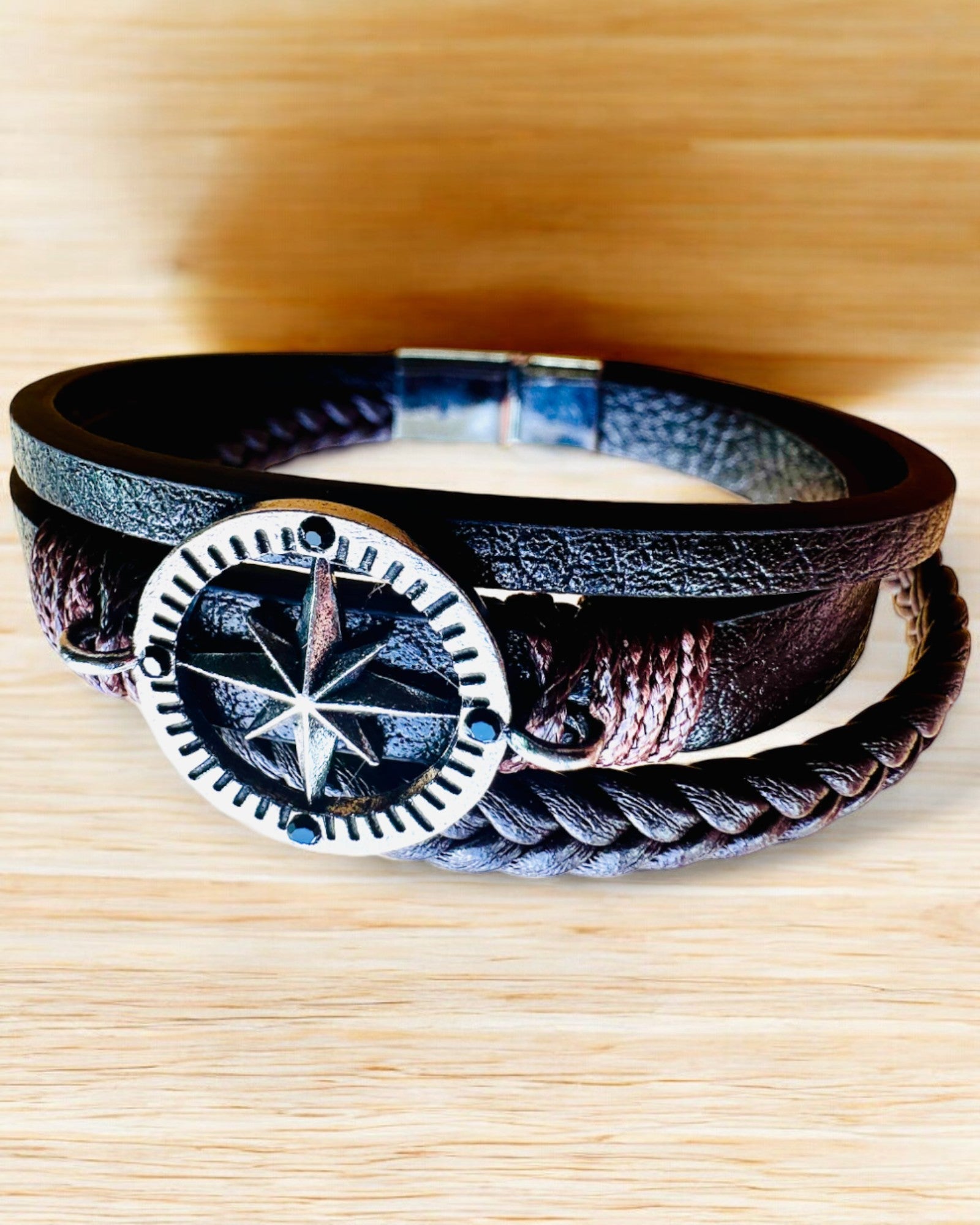 Pulsera "Compass Adventure" - posibilidad de personalización con grabado para regalo, 2 variantes de color a elegir