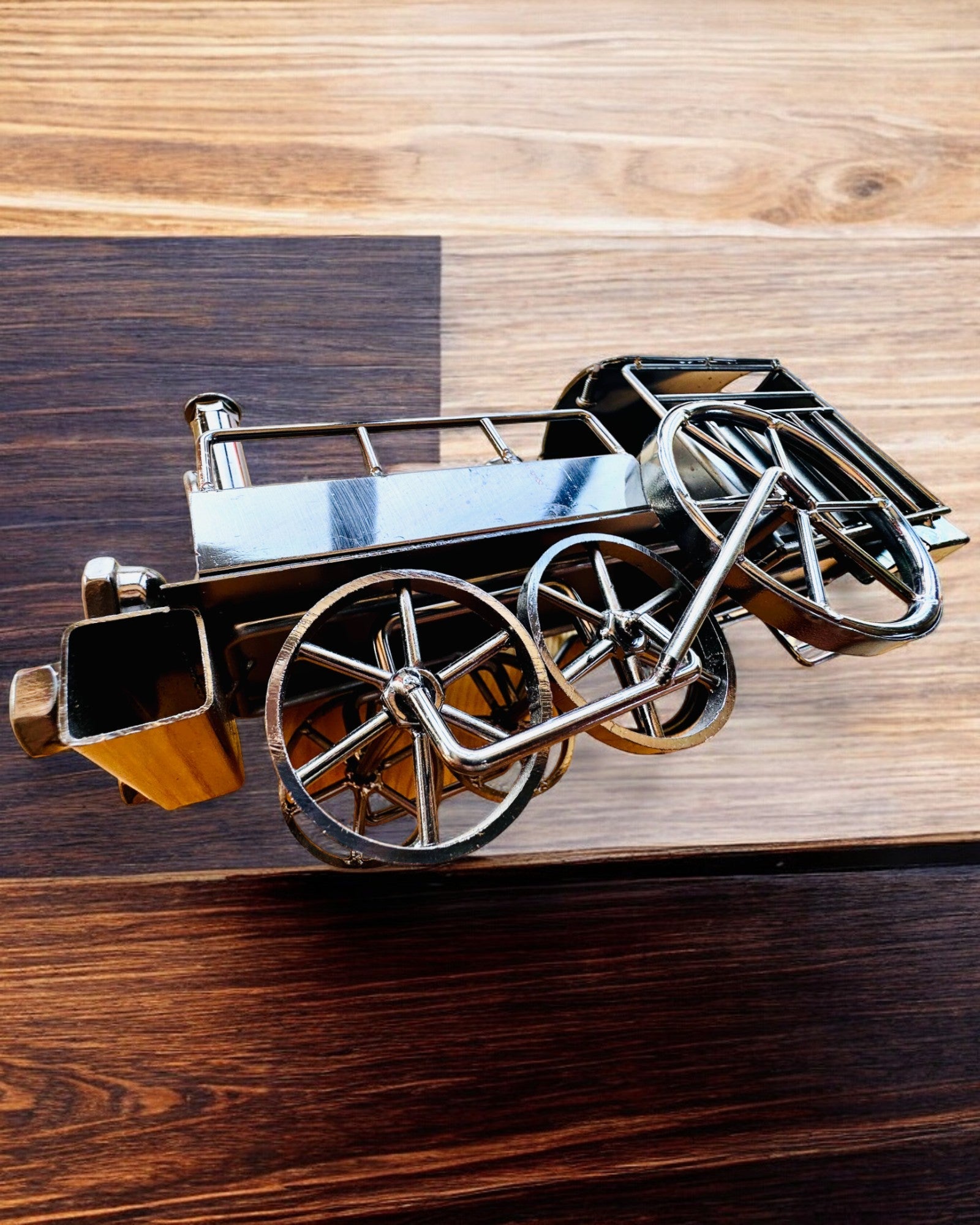 Locomotora de hierro "Retro Express" – decoración, modelo, hecho a mano con posibilidad de grabado para regalo