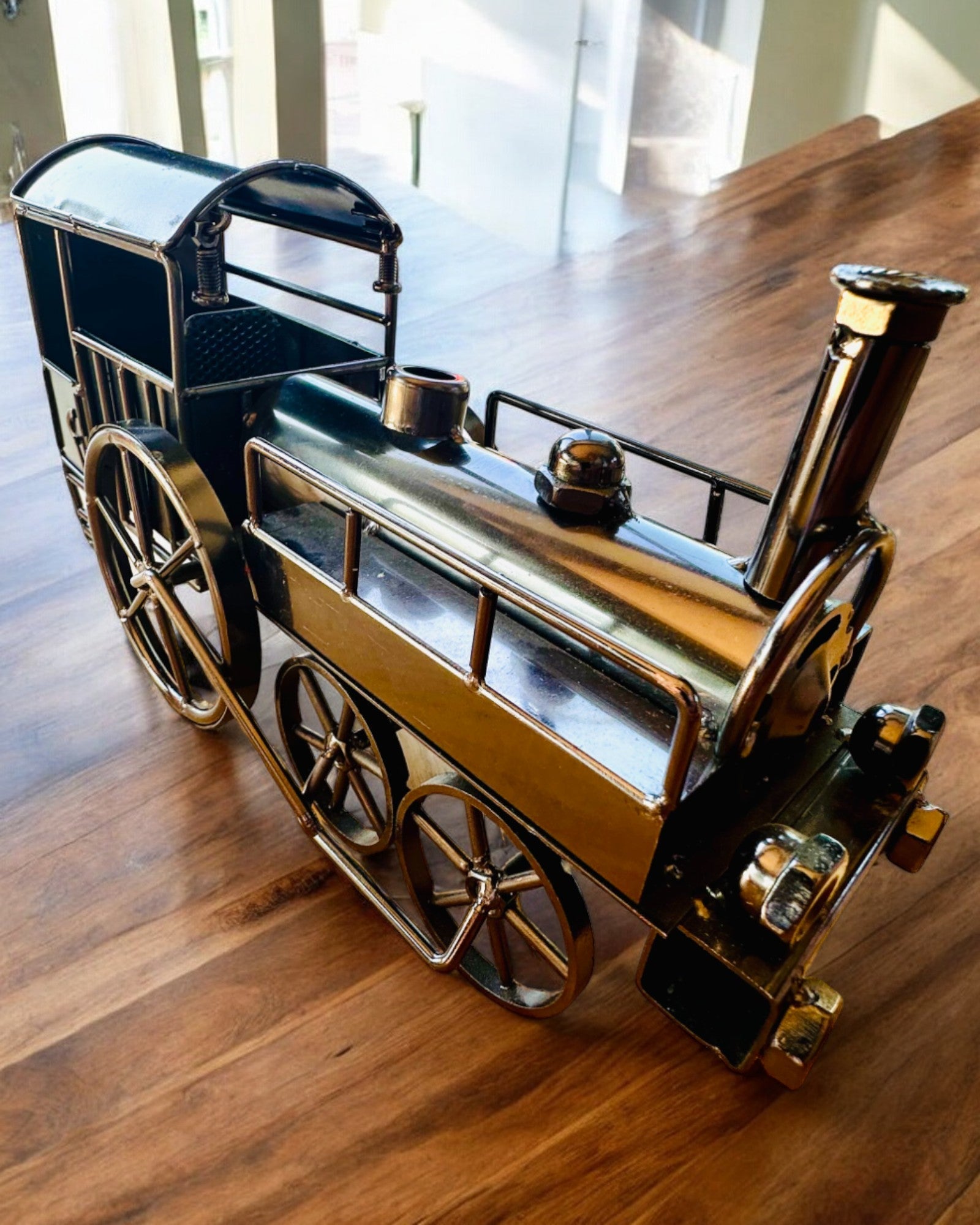 Locomotora de hierro "Retro Express" – decoración, modelo, hecho a mano con posibilidad de grabado para regalo