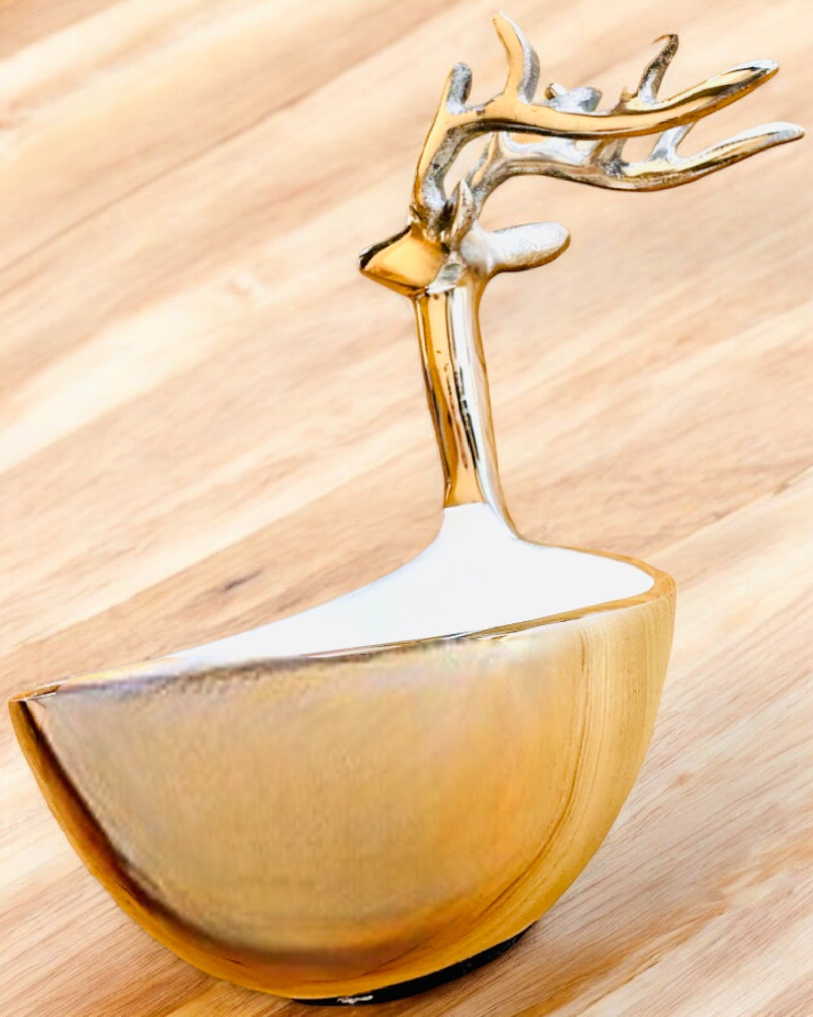 Elegante cuenco Belleza Cornuda – Artesanía de la India, personalización con grabado