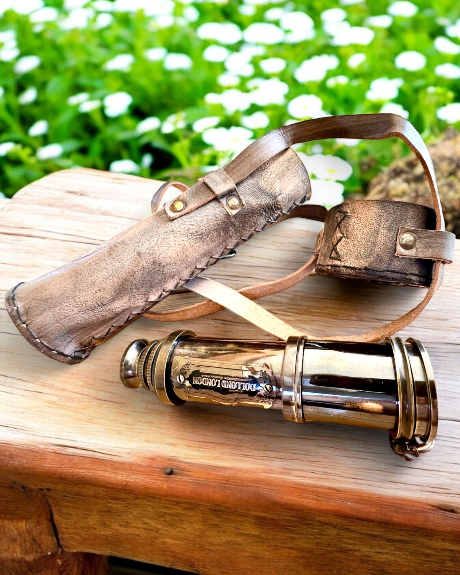 Luneta Premium "Voyager" con Luneta Grabada y Estuche de Cuero Natural, posibilidad de personalización con grabado para regalo