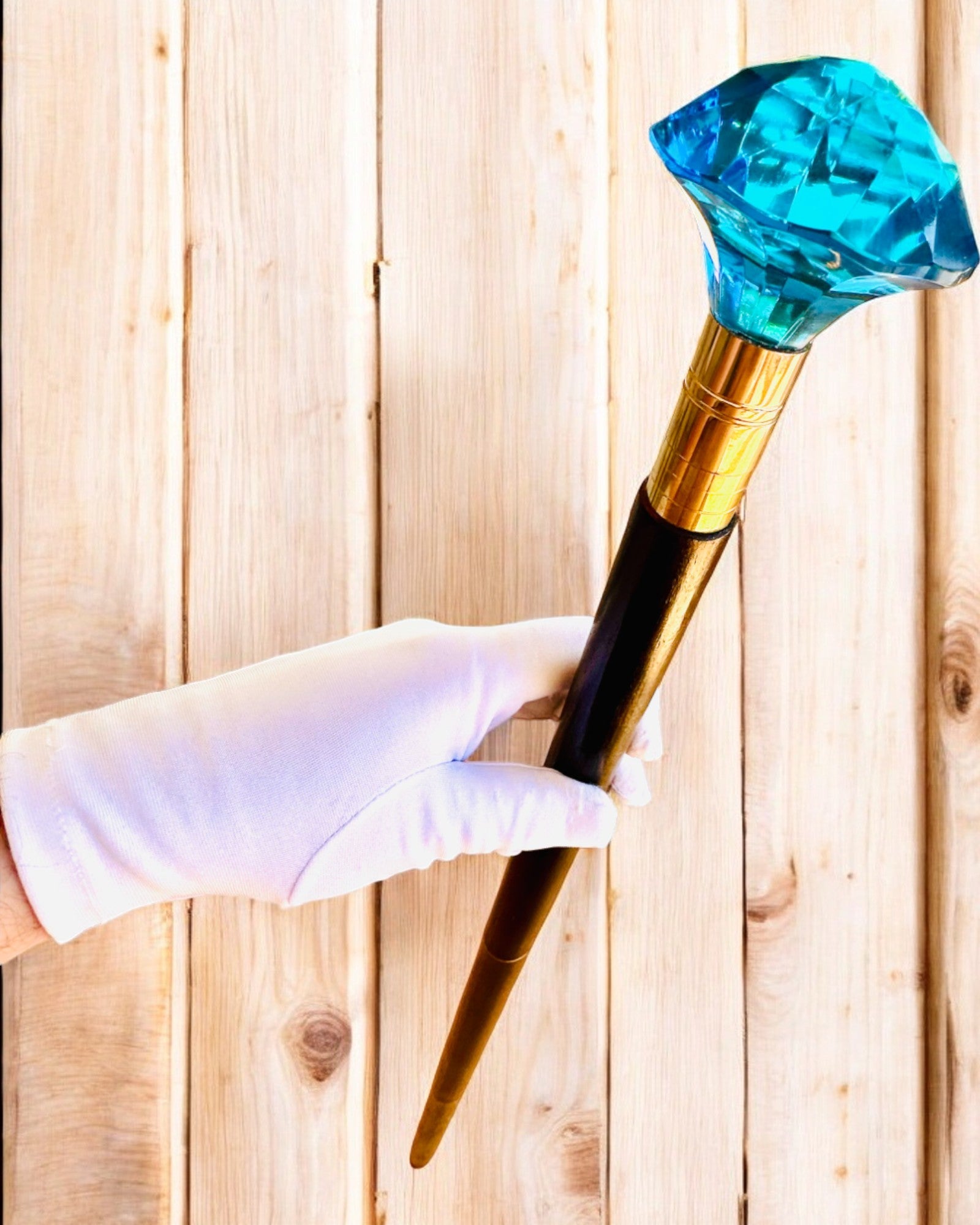 Bastón para caminar "Niebieski Diament" - Madera Hecha a mano, posibilidad de grabado