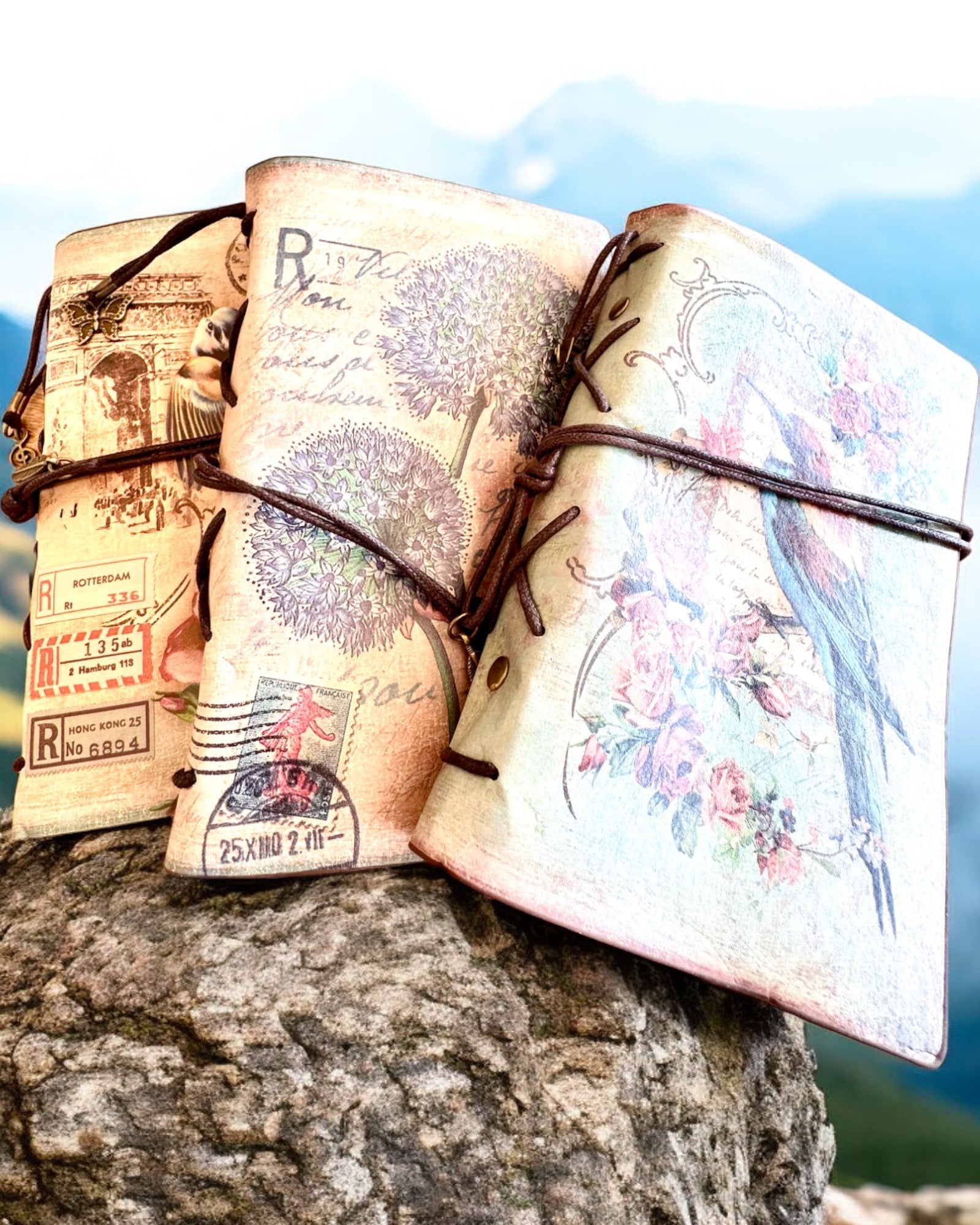 Notatnik Vintage Memoire con grabado personalizado - 3 diseños a elegir, cuaderno para regalo