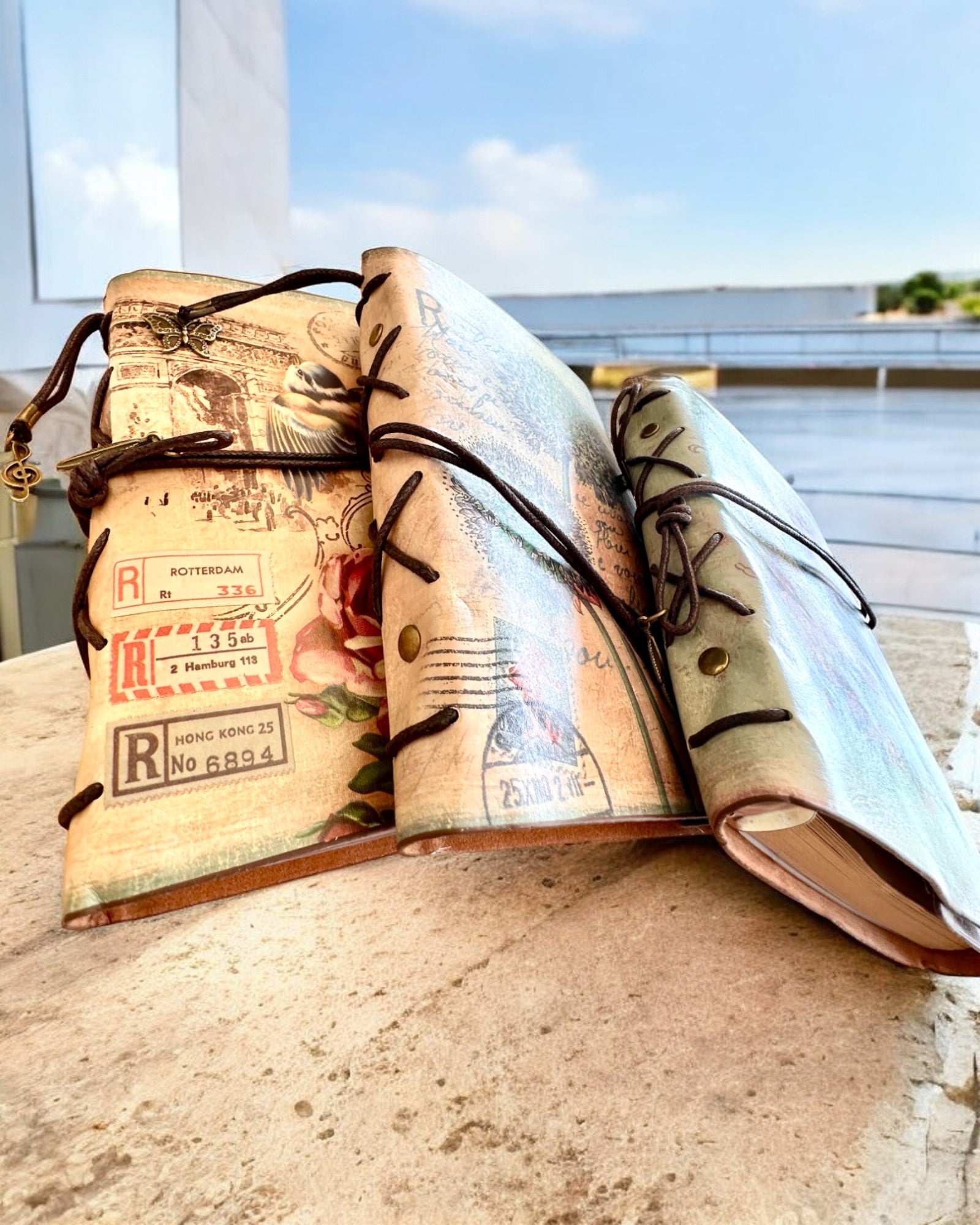 Notatnik Vintage Memoire con grabado personalizado - 3 diseños a elegir, cuaderno para regalo