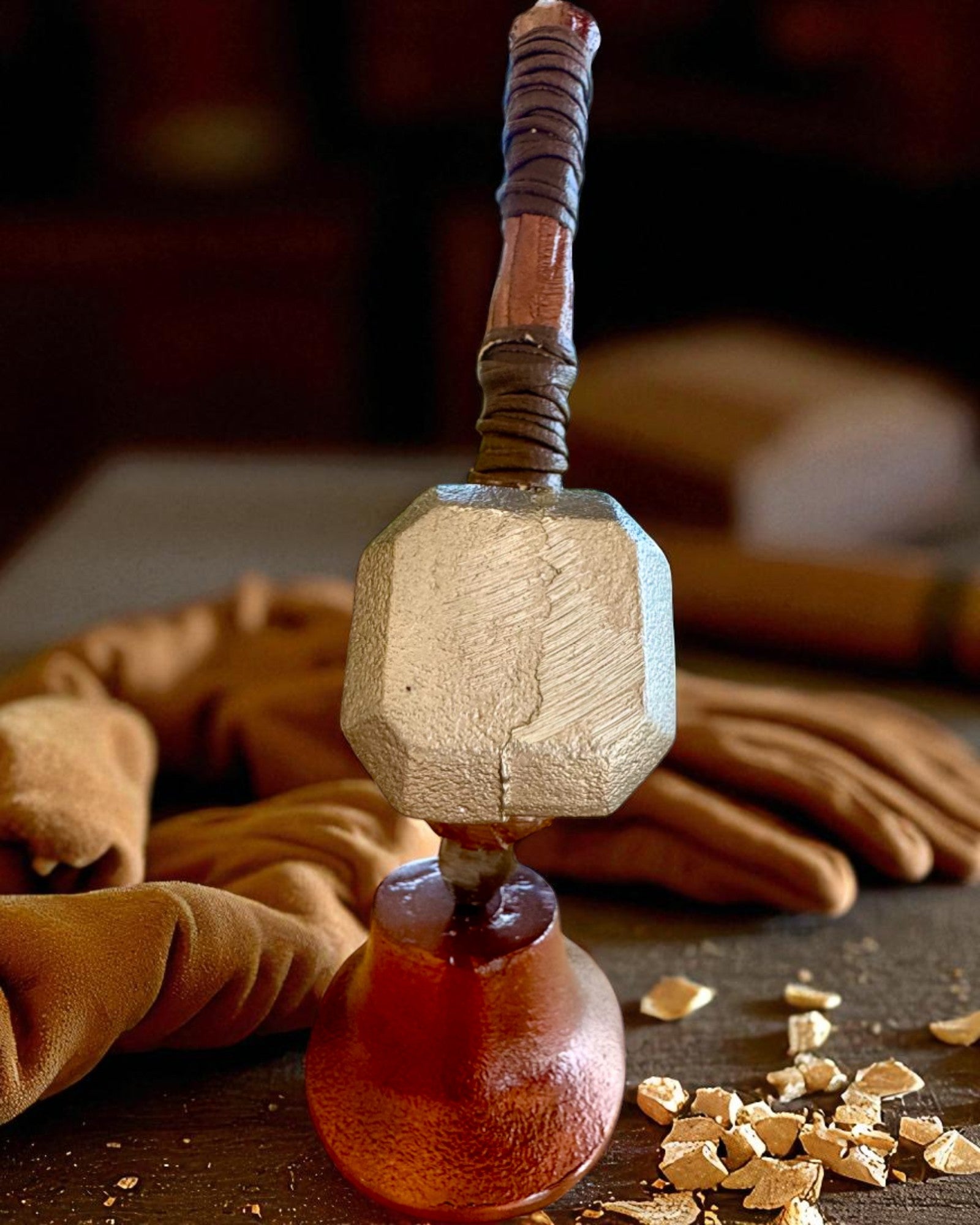 Storm Relic – martillo decorativo con base, 26 cm, hecho a mano, posibilidad de personalización con grabado para regalo