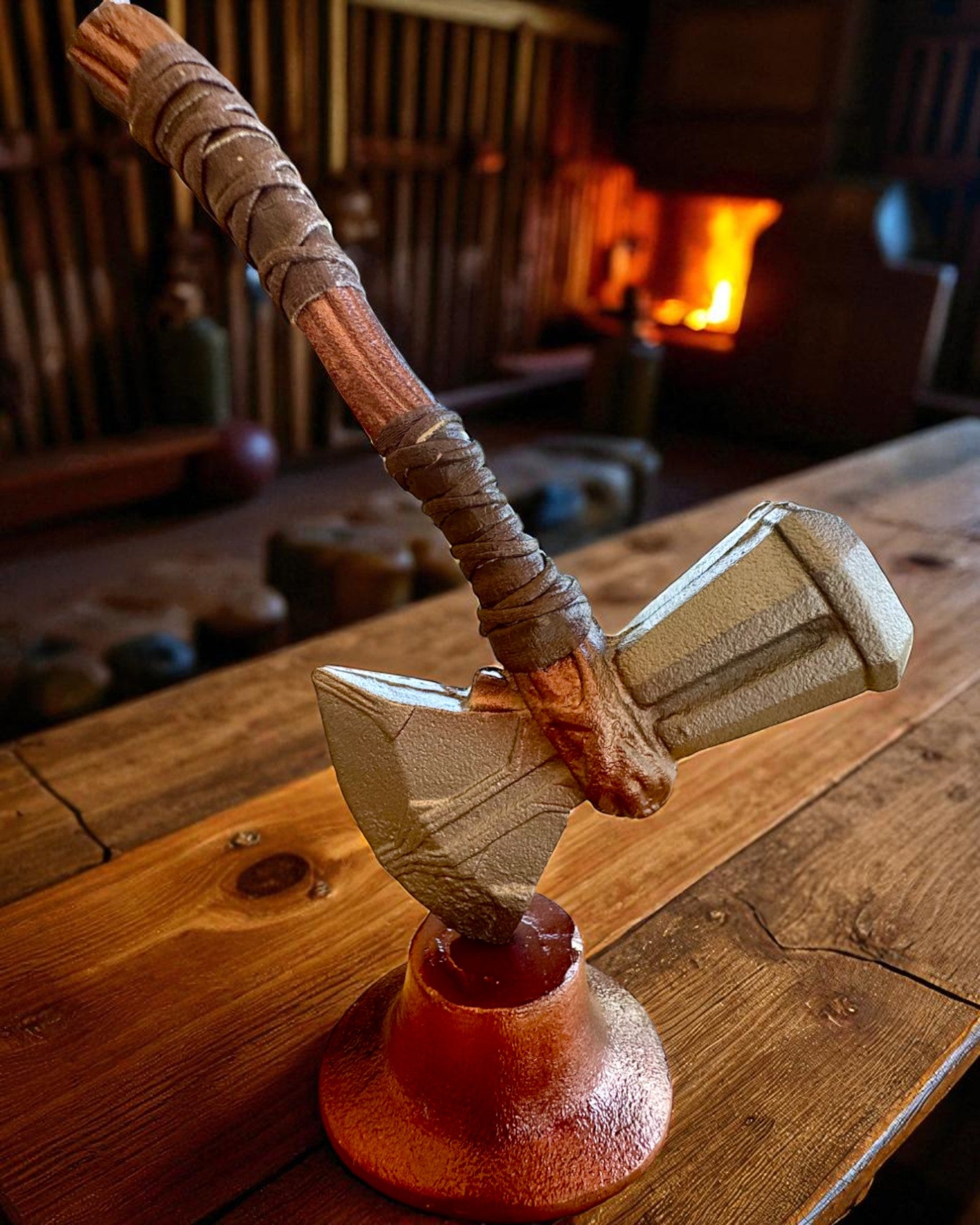 Storm Relic – martillo decorativo con base, 26 cm, hecho a mano, posibilidad de personalización con grabado para regalo