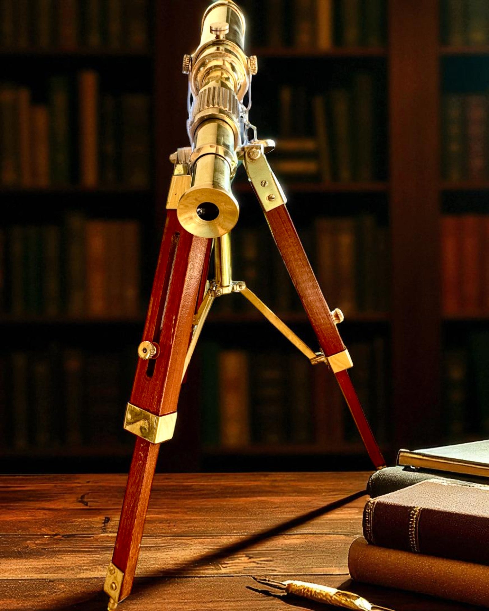 Catalejo Celestial en soporte de madera 41 cm, opción de personalización con grabado como regalo