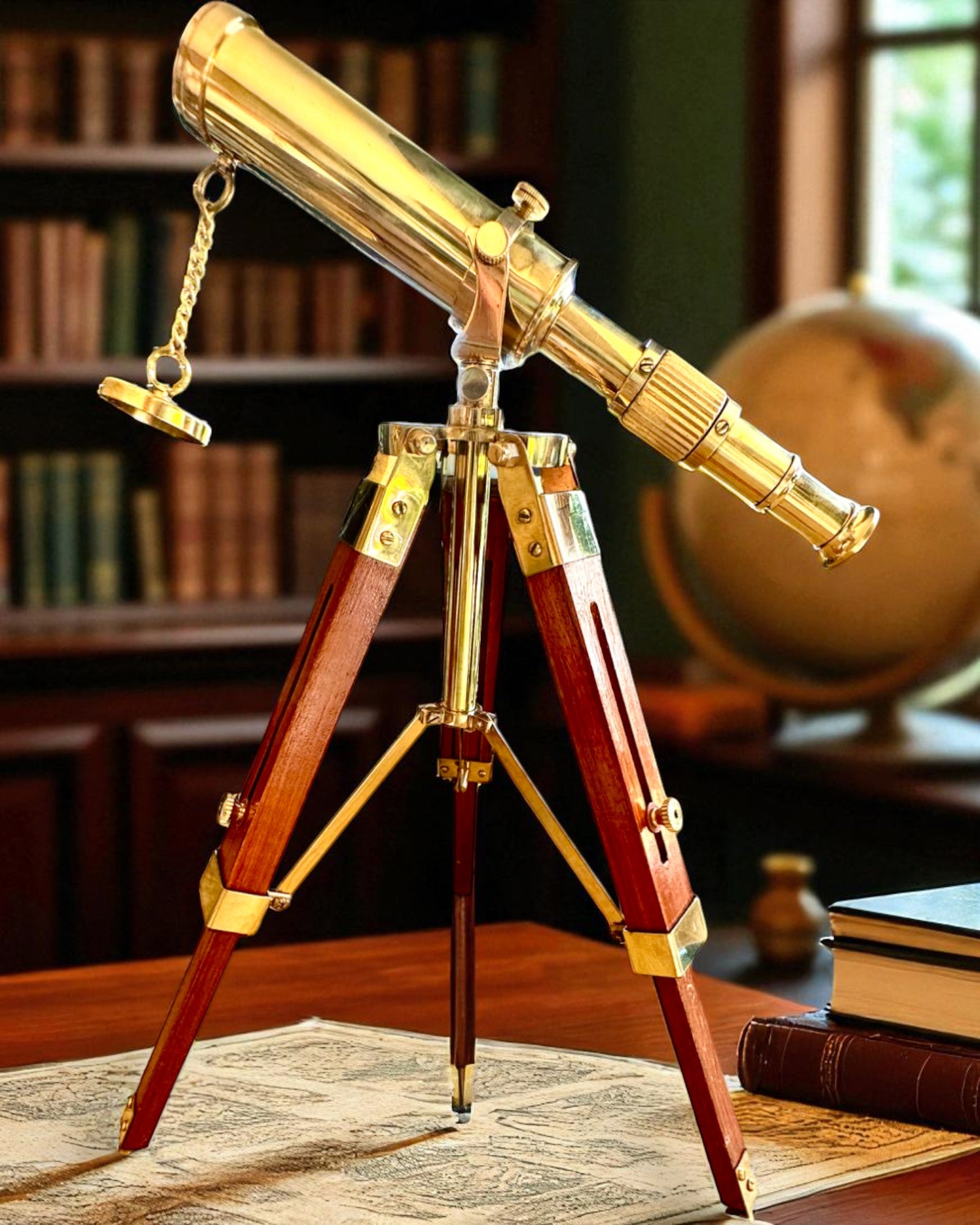 Catalejo Celestial en soporte de madera 41 cm, opción de personalización con grabado como regalo