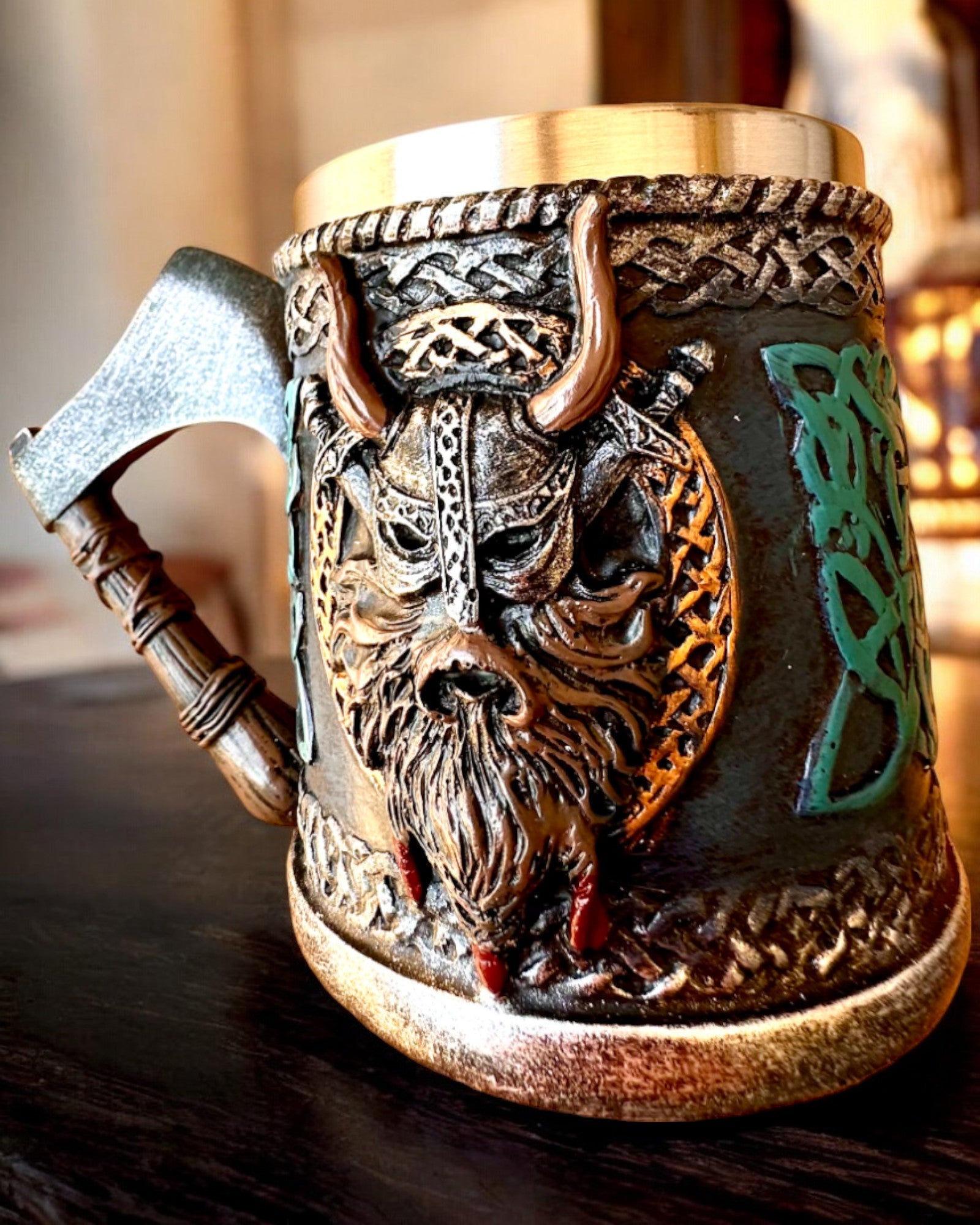 Taza vikinga Ragnar's Horn - con opción de grabado para regalo, 250 ml
