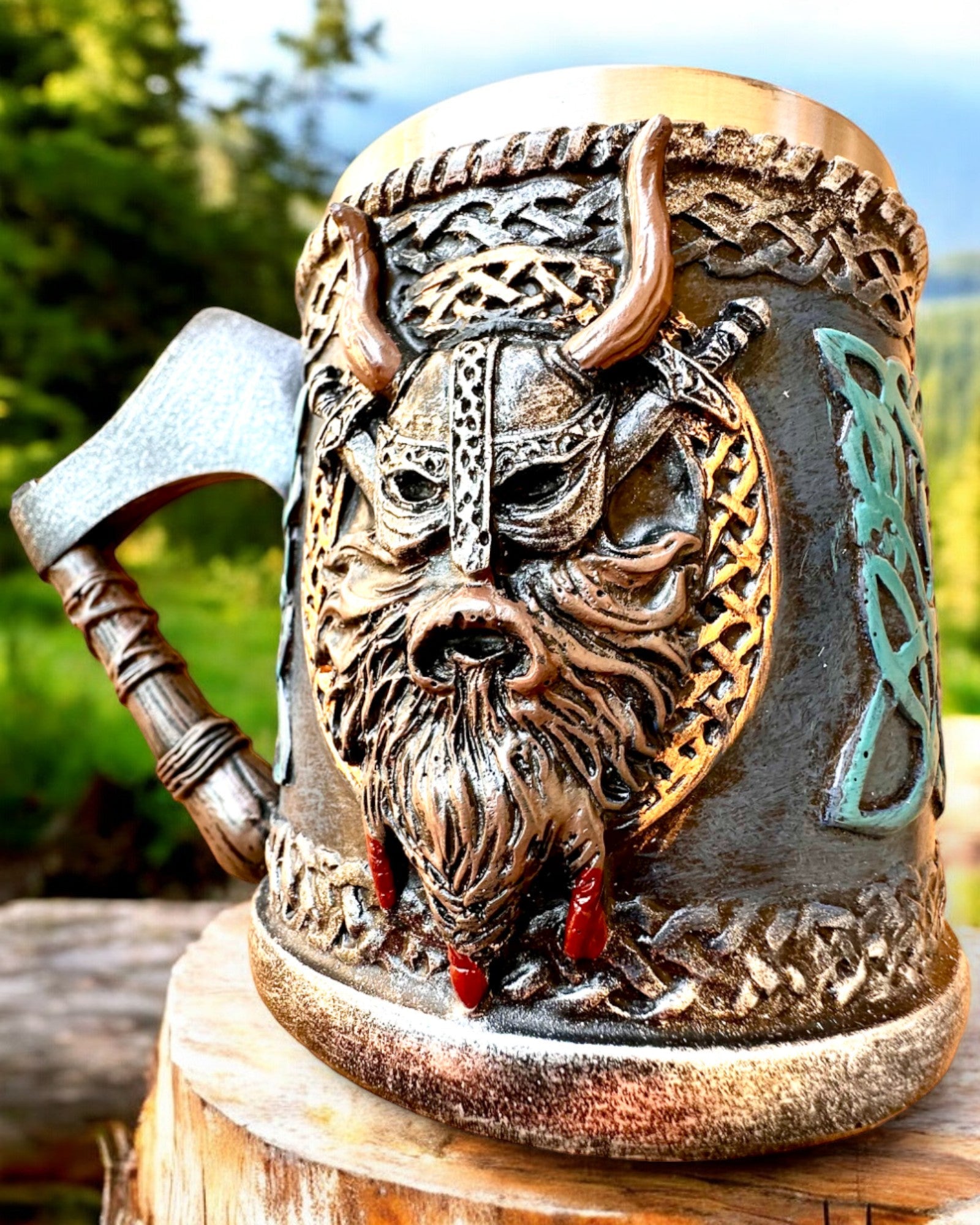 Taza vikinga Ragnar's Horn - con opción de grabado para regalo, 250 ml