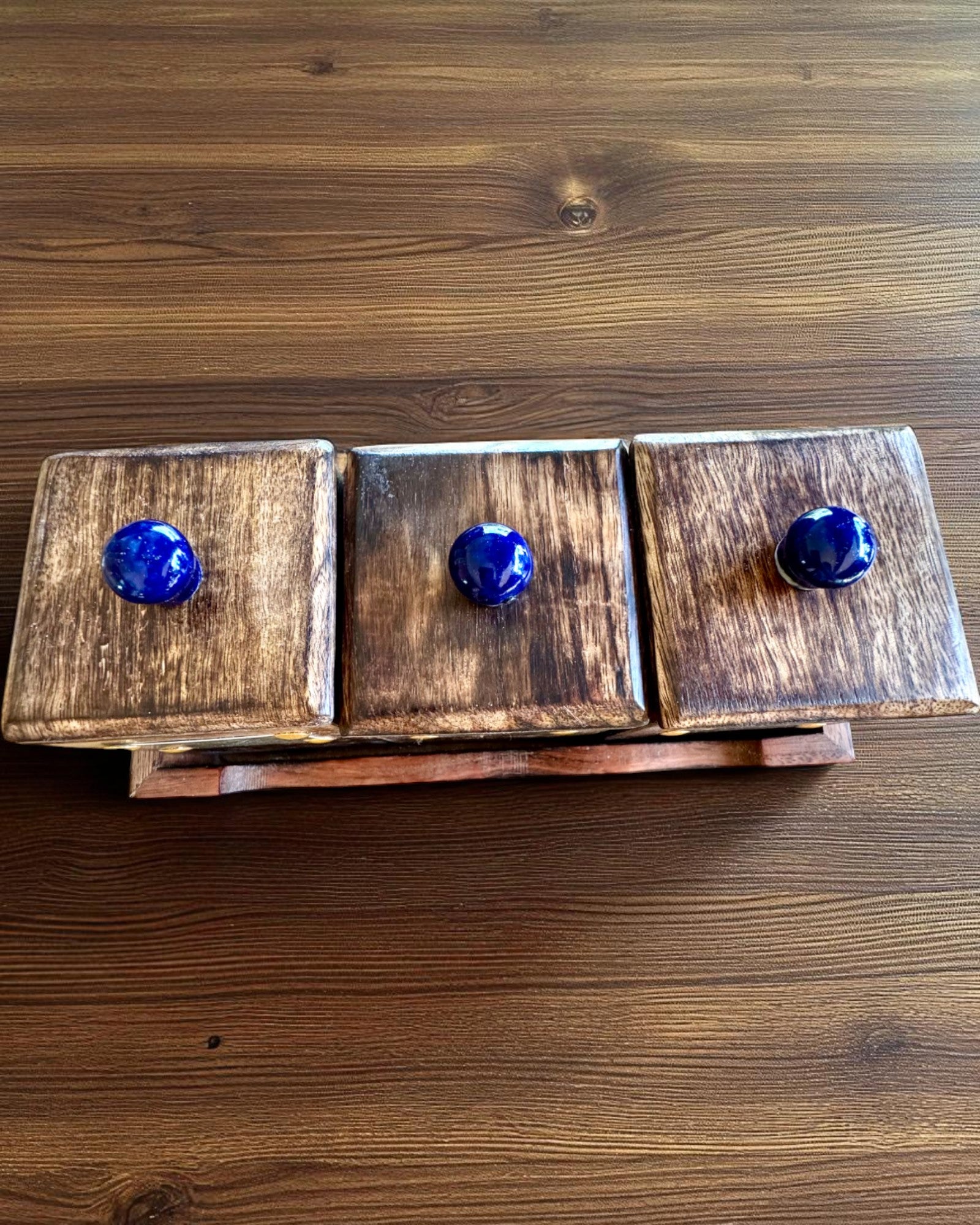 Conjunto Royal Trio – Té, Café, Azúcar de madera de Shisham, hecho a mano, con opción de grabado para regalo