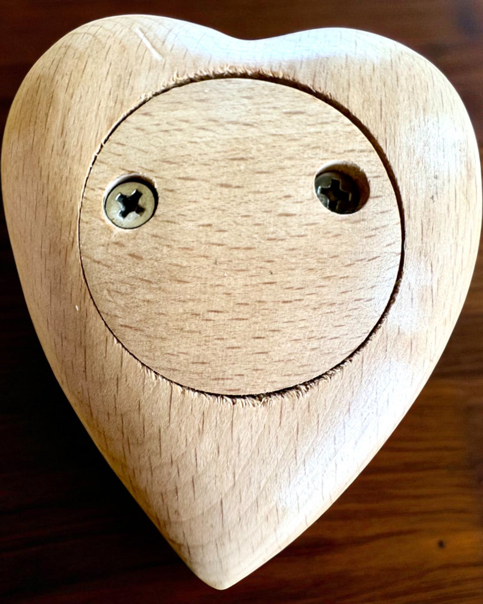 Corazón de madera, caja de 9 cm para Sentimiento Secreto, posibilidad de personalización con grabado para regalo