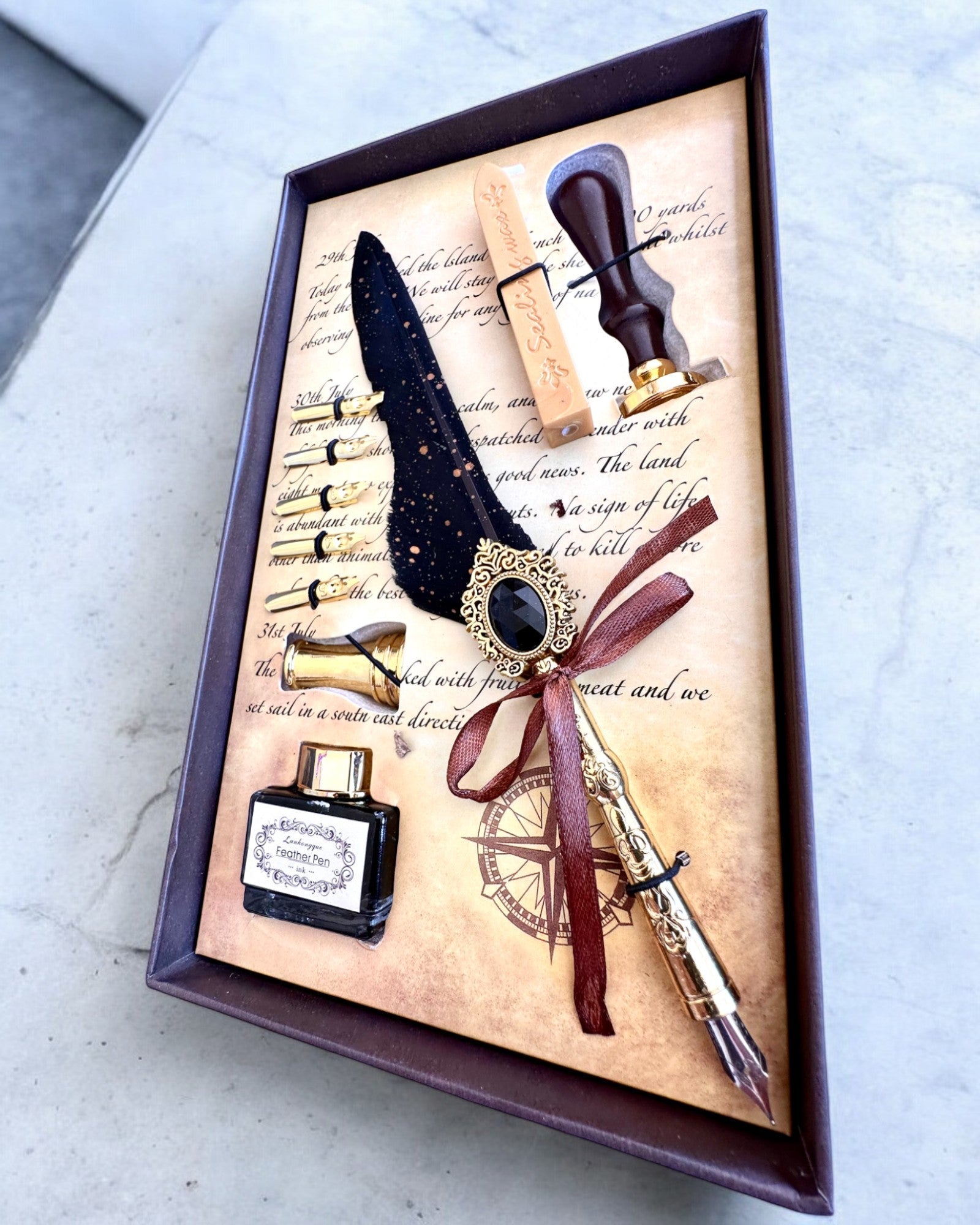 Conjunto de Caligrafía "Elegancia en Práctica" con Opción de Grabado, para regalo. 2 variantes de color a elegir