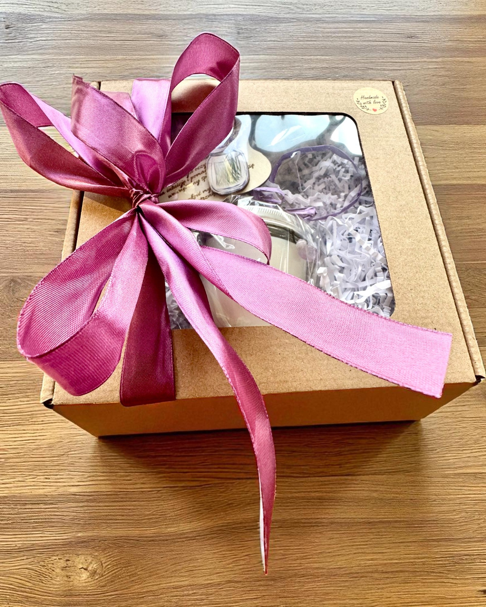 Vela de soja intencional Amatista – calma, armonía y purificación, 250 ml, posibilidad de personalización para regalo