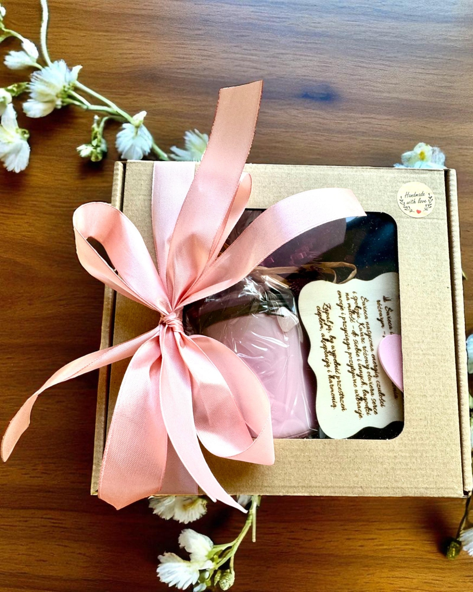 Vela de soja intencional Cuarzo Rosa – amor, armonía y paz del corazón, 250 ml, posibilidad de personalización para regalo