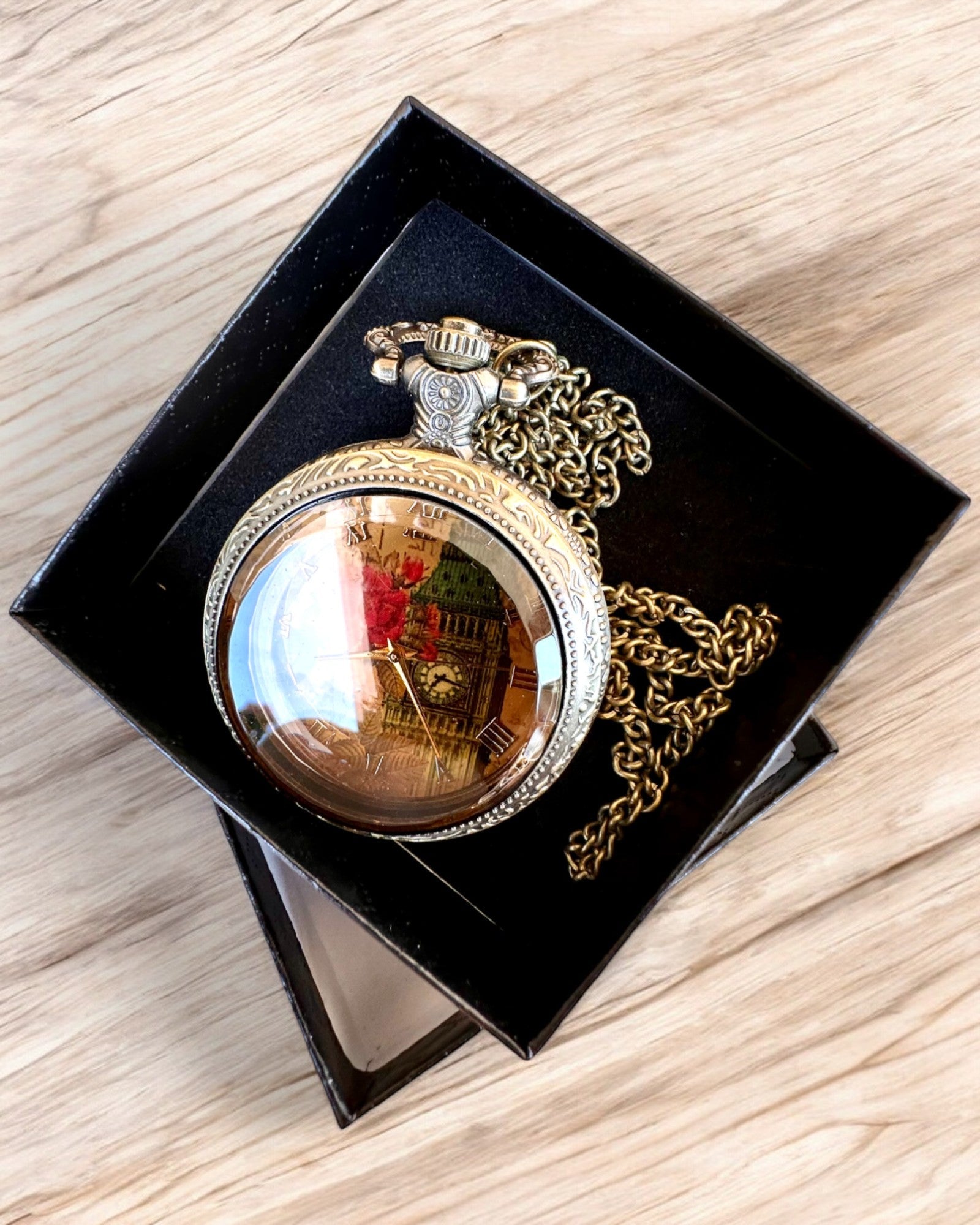 Reloj de Bolsillo "Vintage Charm" personalización con grabado para regalo