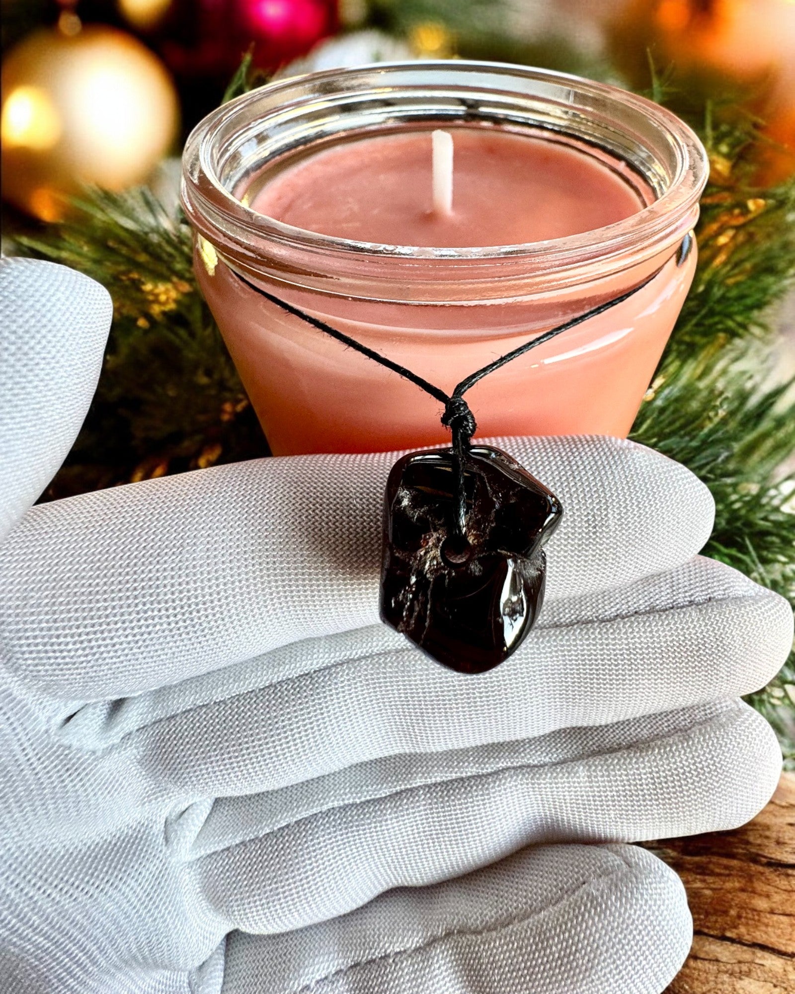 Vela de soja intencional 250 ml con piedra natural – elige tu energía: Citrino o Granate, personalización con grabado para regalo