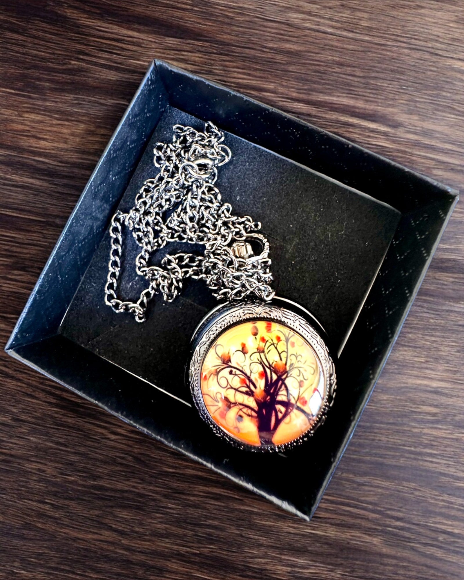 Reloj de Bolsillo "Árbol de la Vida" con Posibilidad de Grabado para regalo