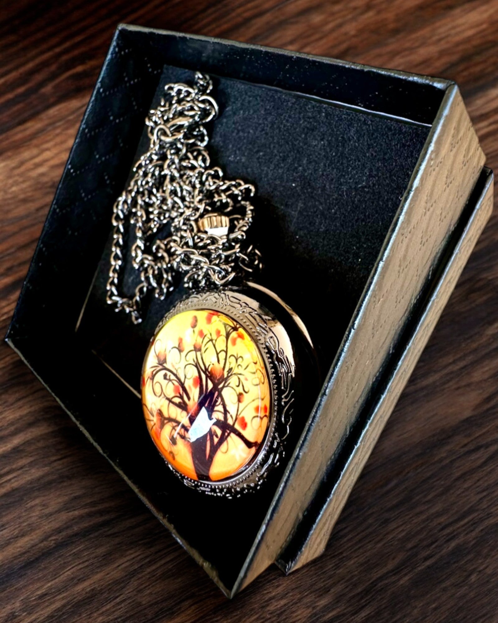 Reloj de Bolsillo "Árbol de la Vida" con Posibilidad de Grabado para regalo