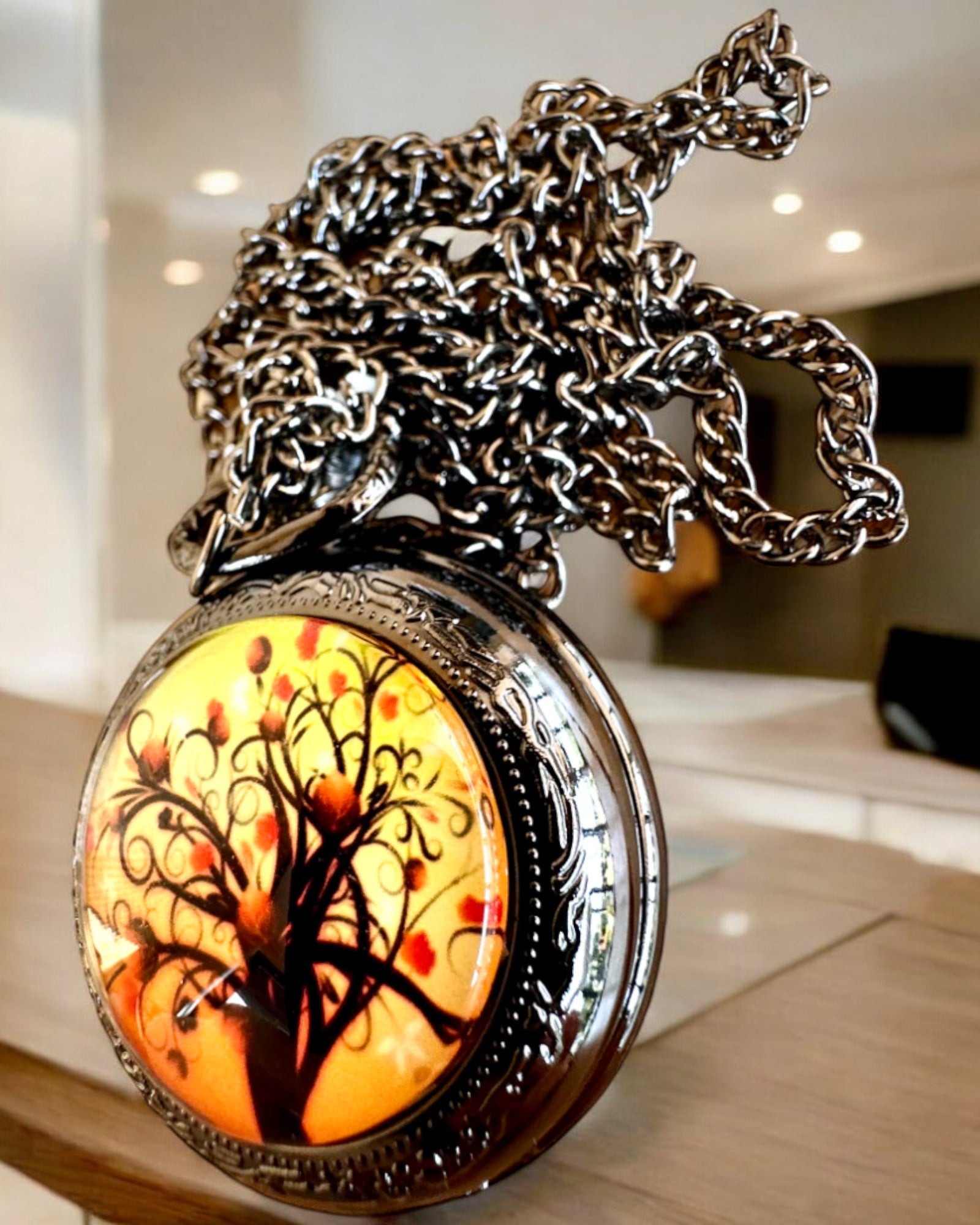 Reloj de Bolsillo "Árbol de la Vida" con Posibilidad de Grabado para regalo
