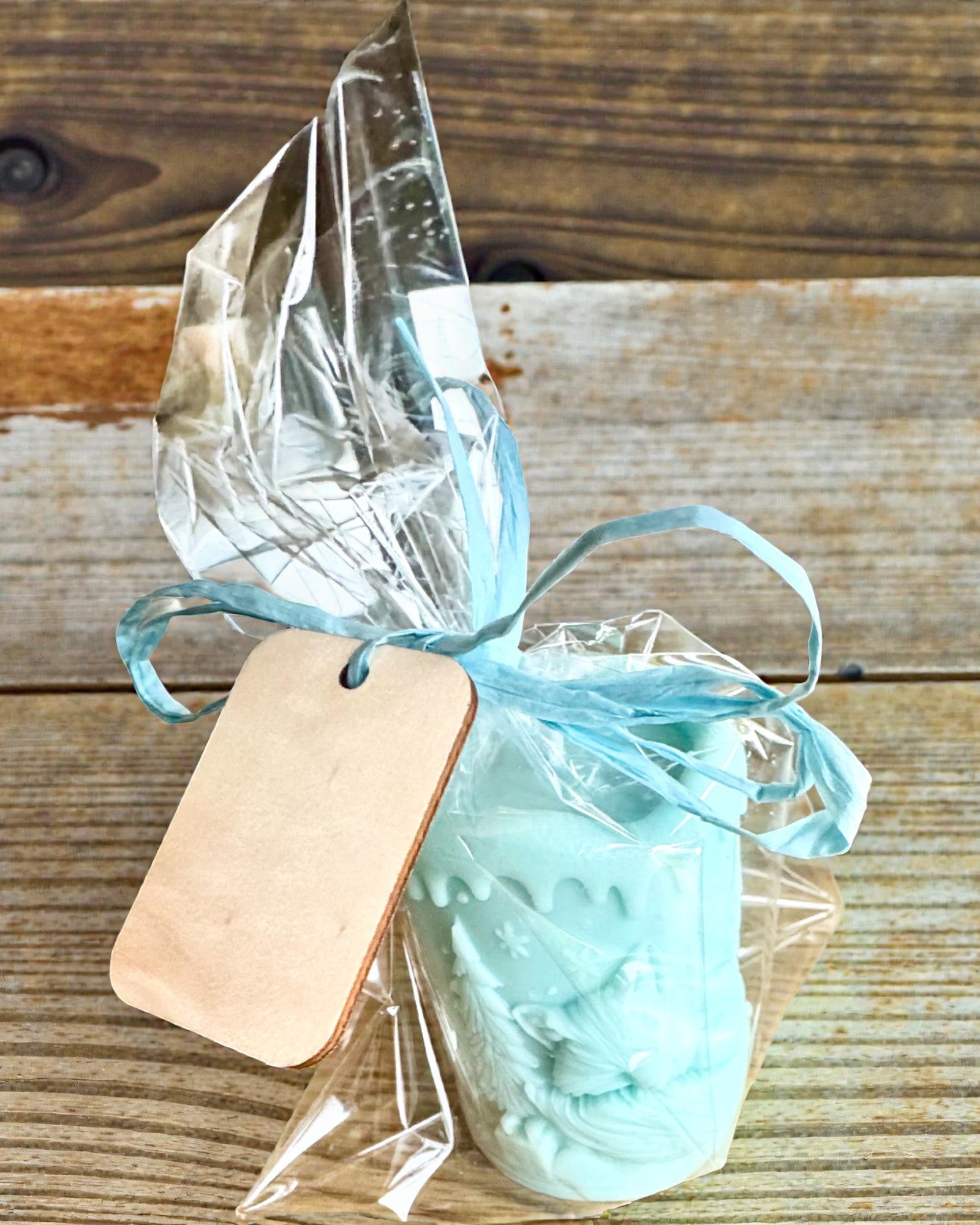 Vela de soja Zorro Invernal, 7,5 cm de altura, vela de soja vertida a mano con un adorable zorro dormido, personalizable con grabado en la placa