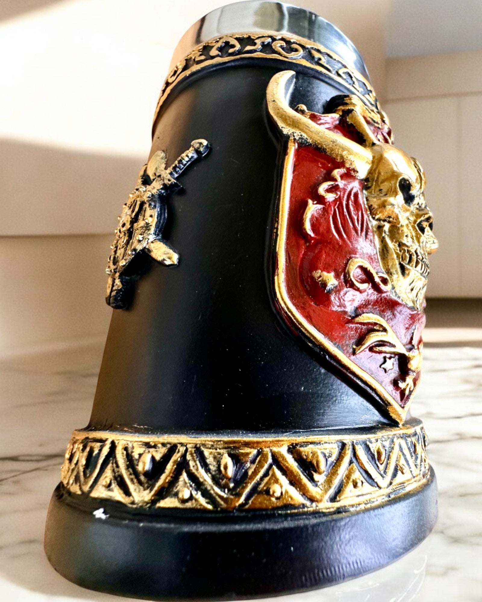 Karnawałowy Kufel Wojownika - 600 ml, 16 cm de altura, posibilidad de personalización con grabado para regalo