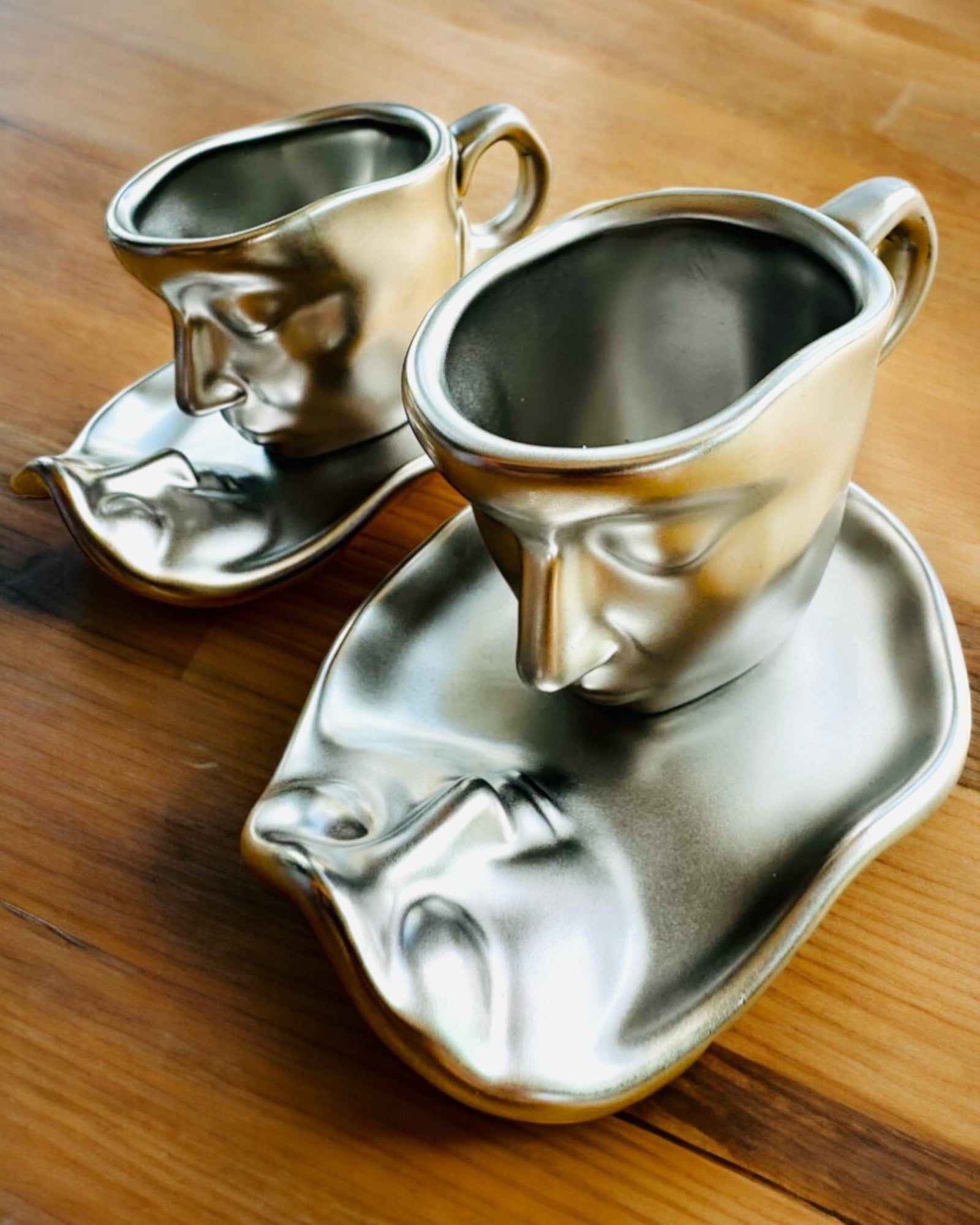 Elegantes Tazas de Cerámica "Maska" – Juego de 2 uds. - posibilidad de personalización con grabado para regalo