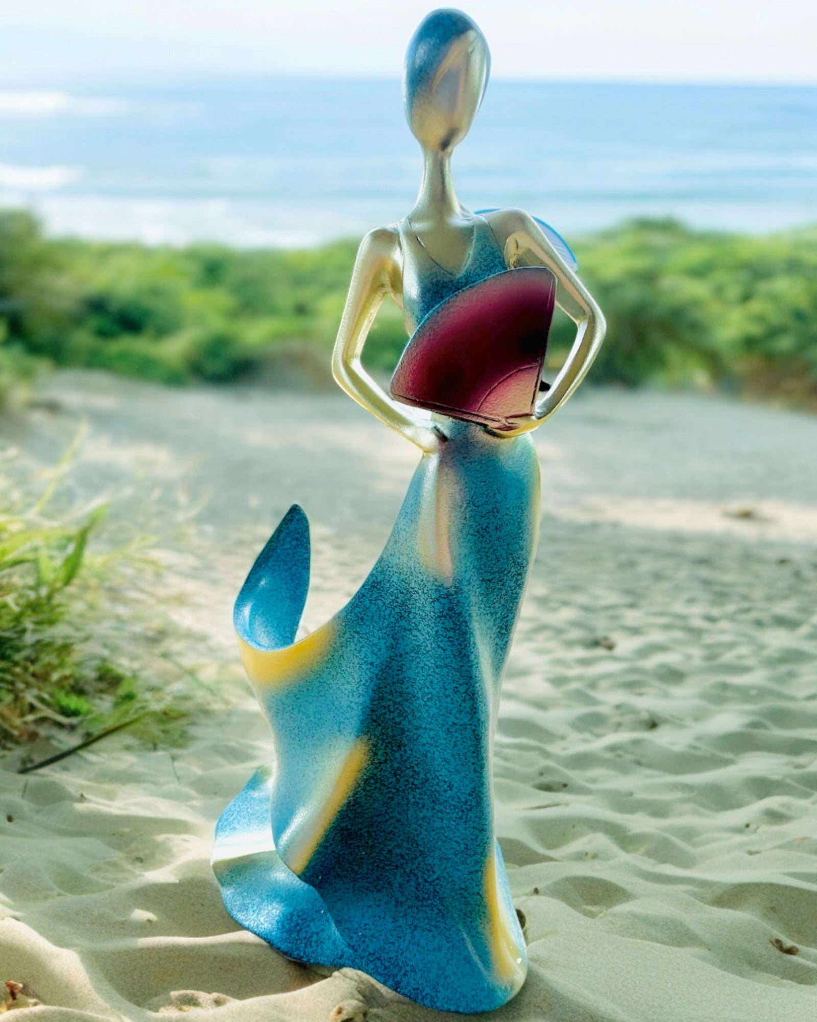 Elegante Soporte para Botellas - Estatua de Dama - personalización con grabado, 2 variantes a elegir