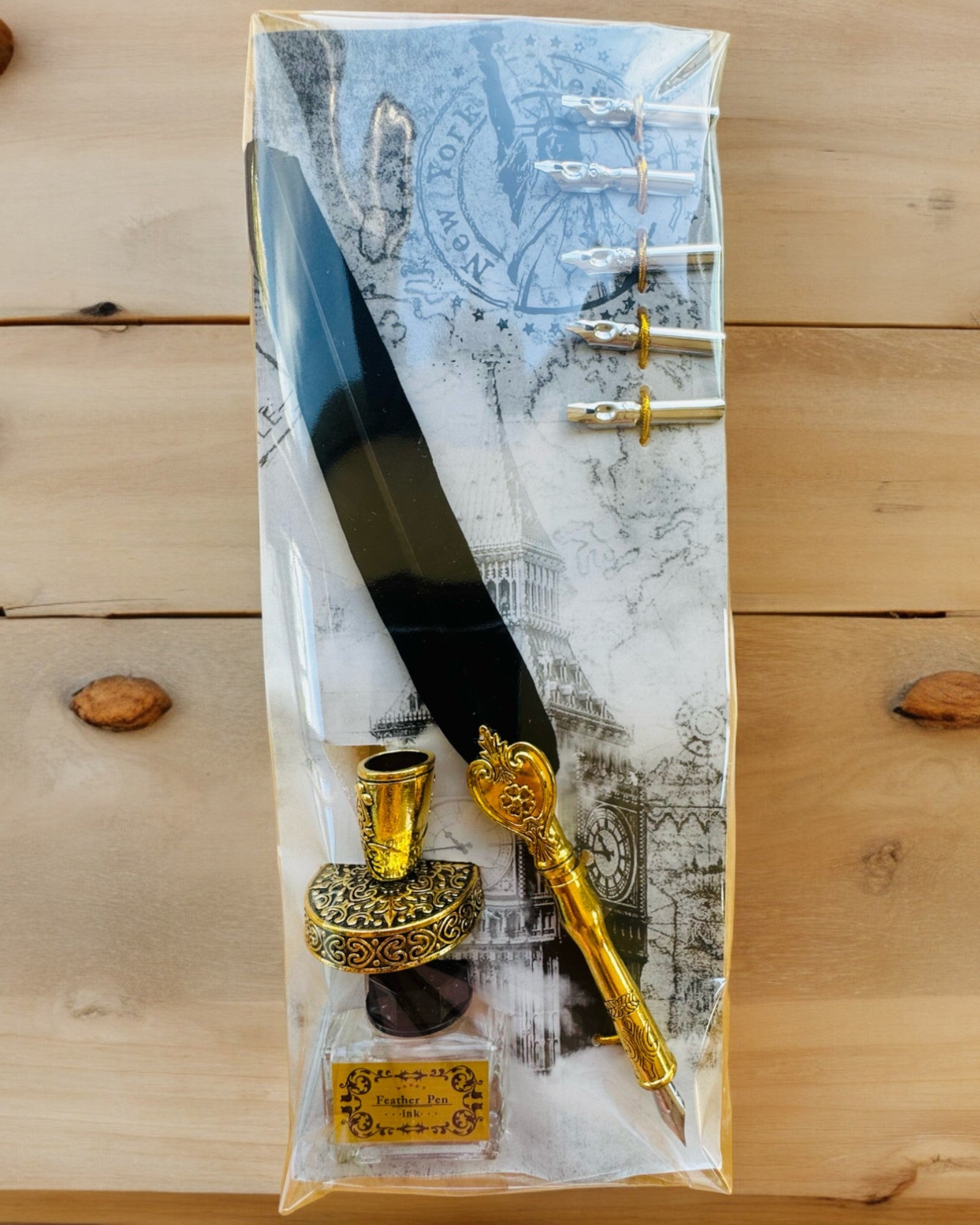 Pluma de Ganso Elegante con Conjunto de Accesorios - Royal Quill, posibilidad de personalización con grabado