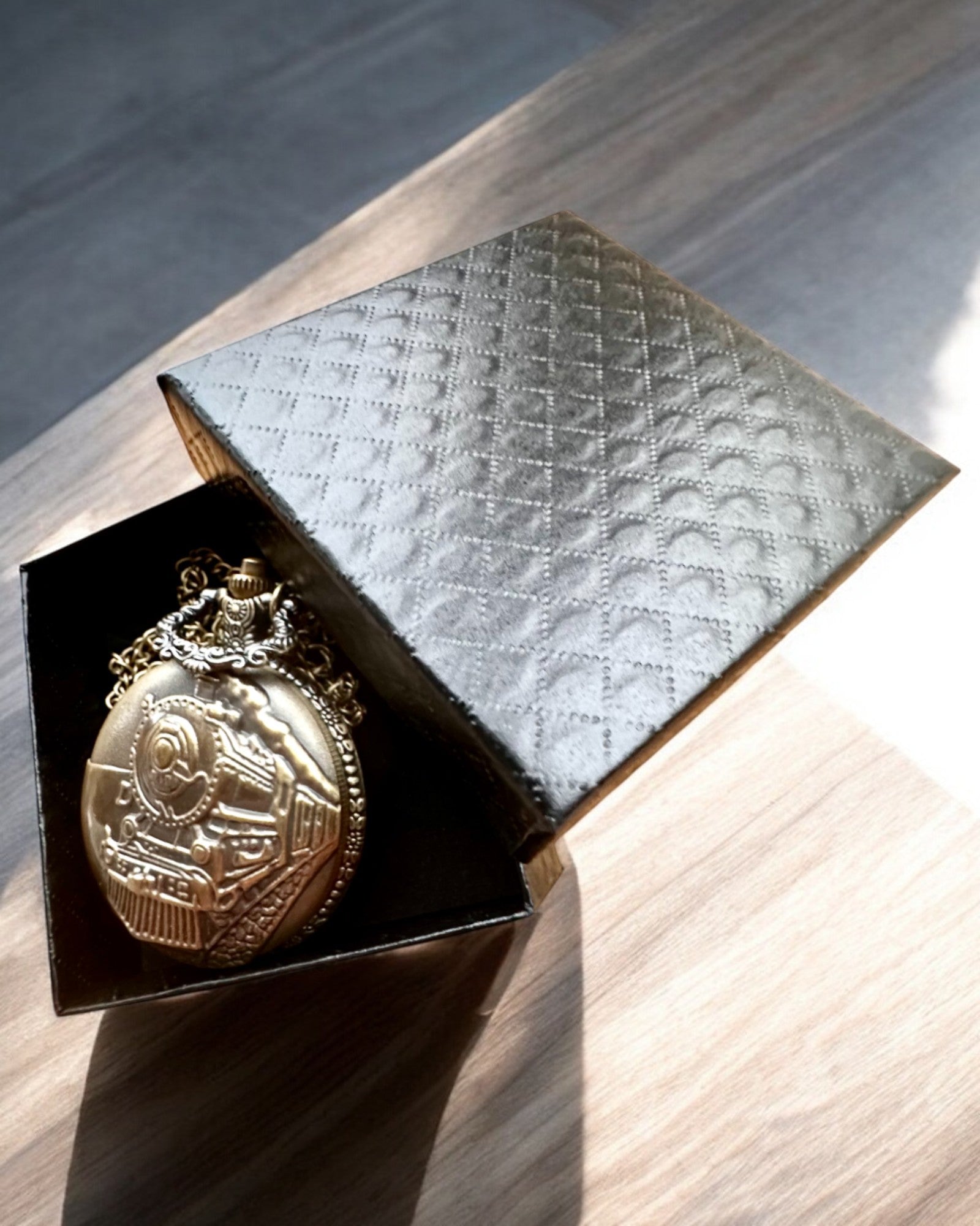 Reloj de Bolsillo Locomotora del Tiempo con grabado, para regalo, motivo de tren