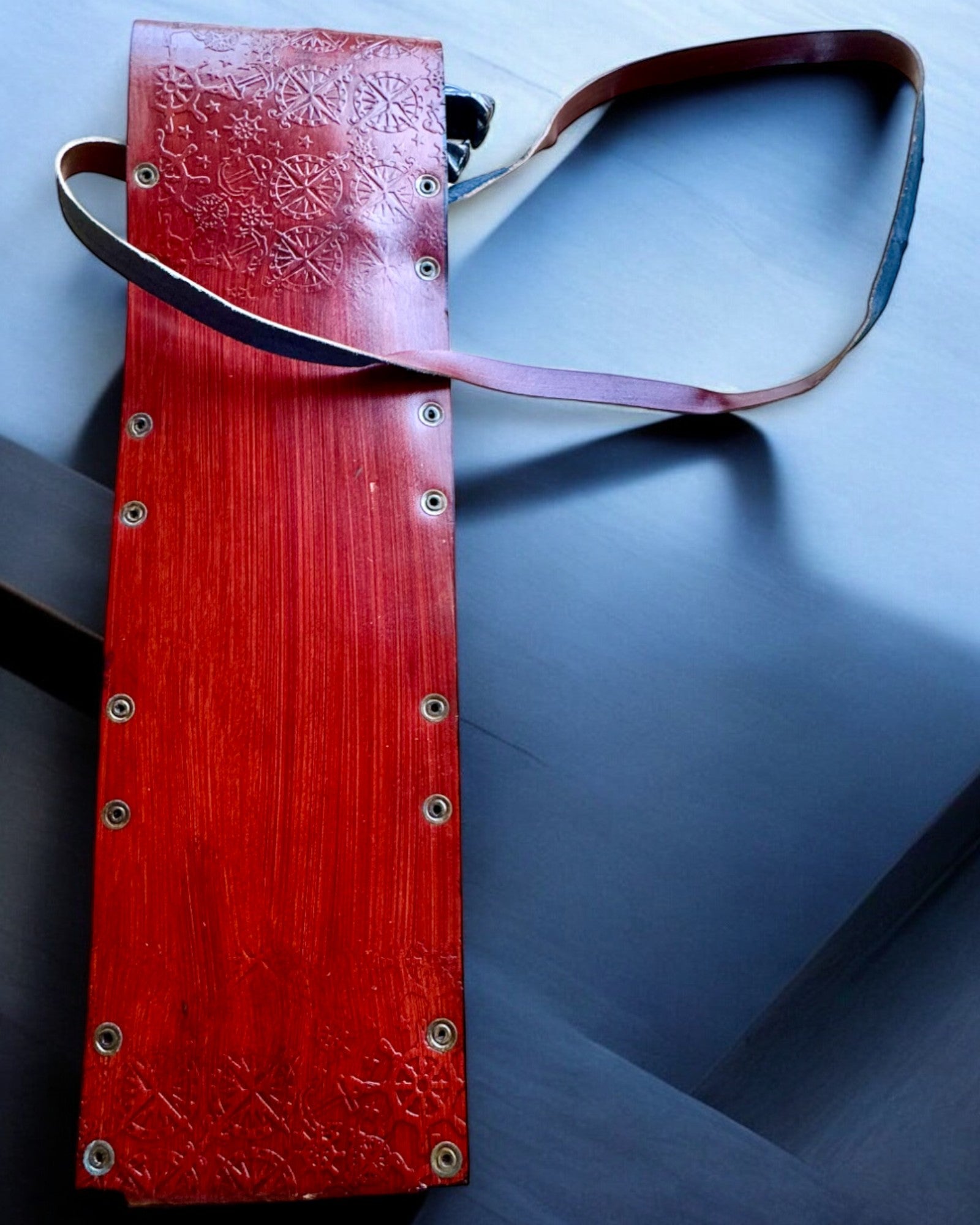 Funda de cuero, estuche para bastones de paseo - posibilidad de personalización con grabado para regalo