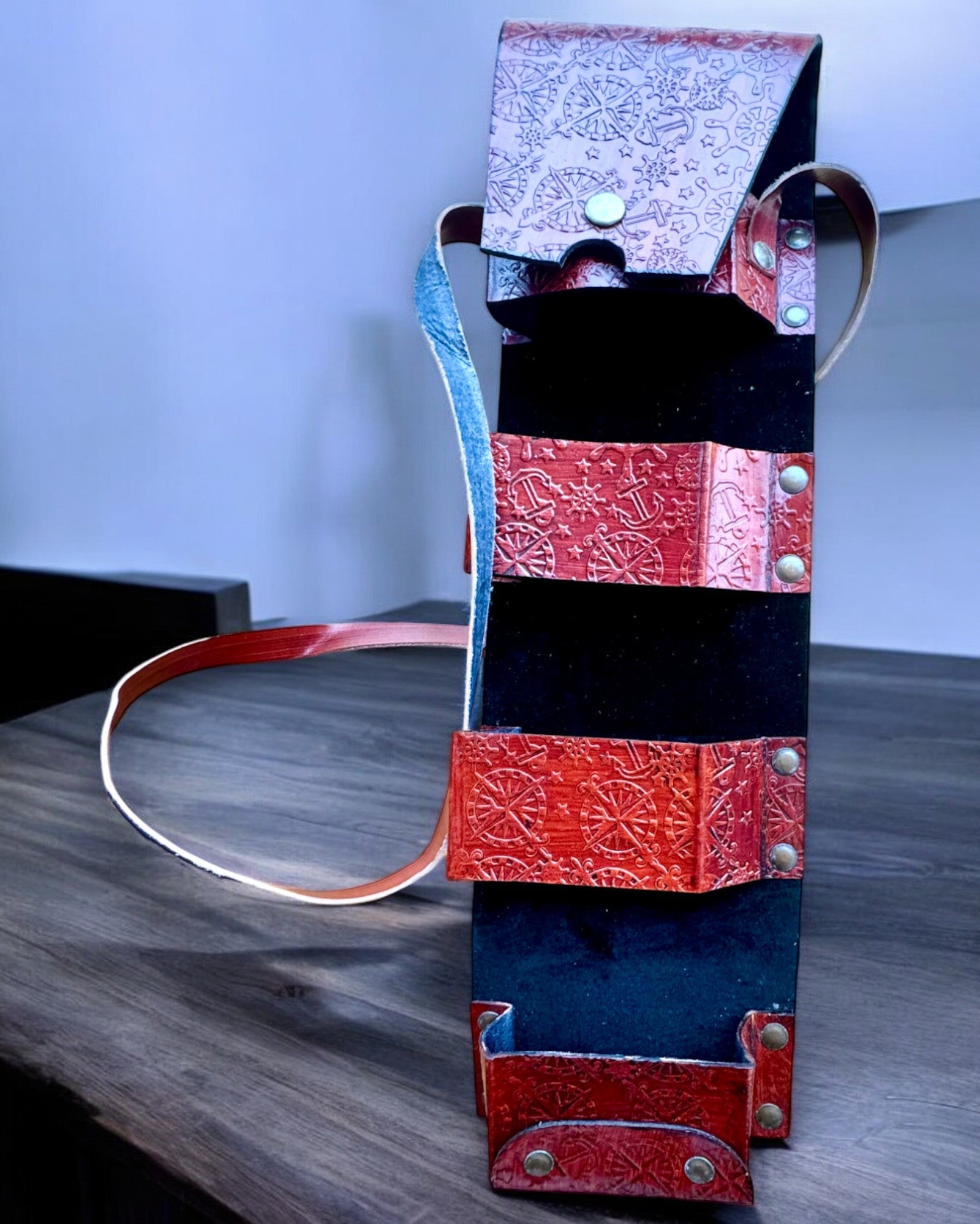 Funda de cuero, estuche para bastones de paseo - posibilidad de personalización con grabado para regalo