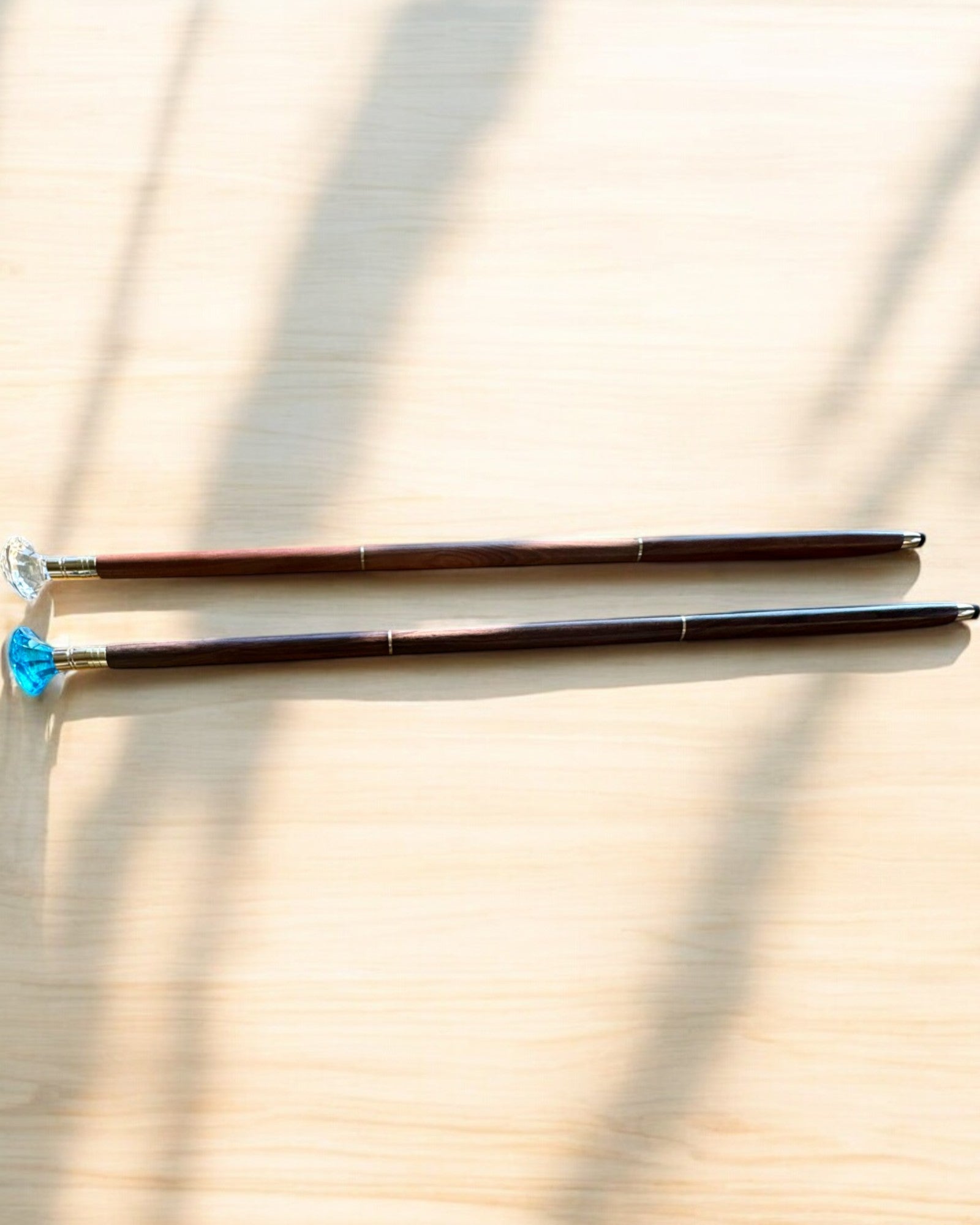 Bastón para caminar "Diamante en bronce" - Madera Hecho a mano, posibilidad de grabado