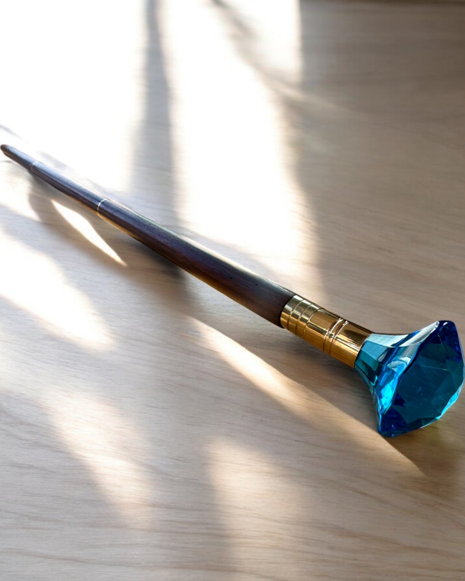 Bastón para caminar "Diamante en bronce" - Madera Hecho a mano, posibilidad de grabado