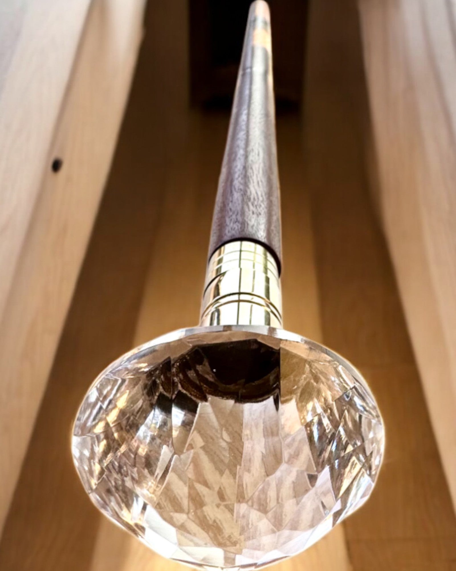 Bastón para caminar "Diamante en bronce" - Madera Hecho a mano, posibilidad de grabado