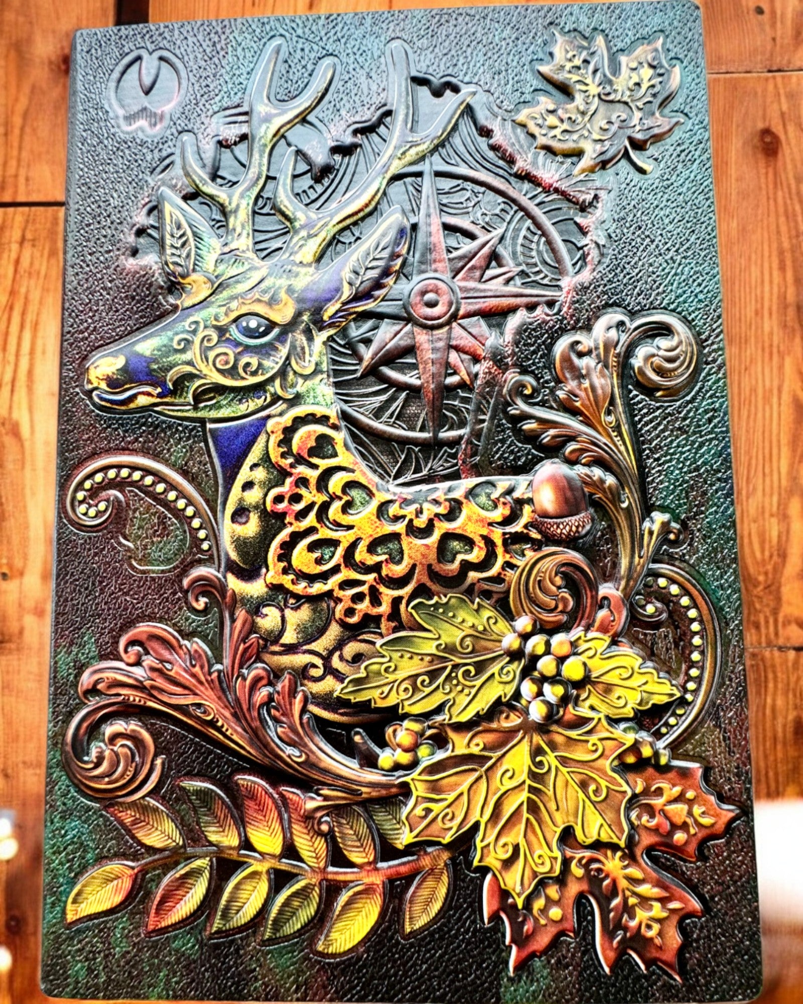 Ciervo del Bosque Notas con Motivo de Ciervo, A5 - personalización con grabado para regalo