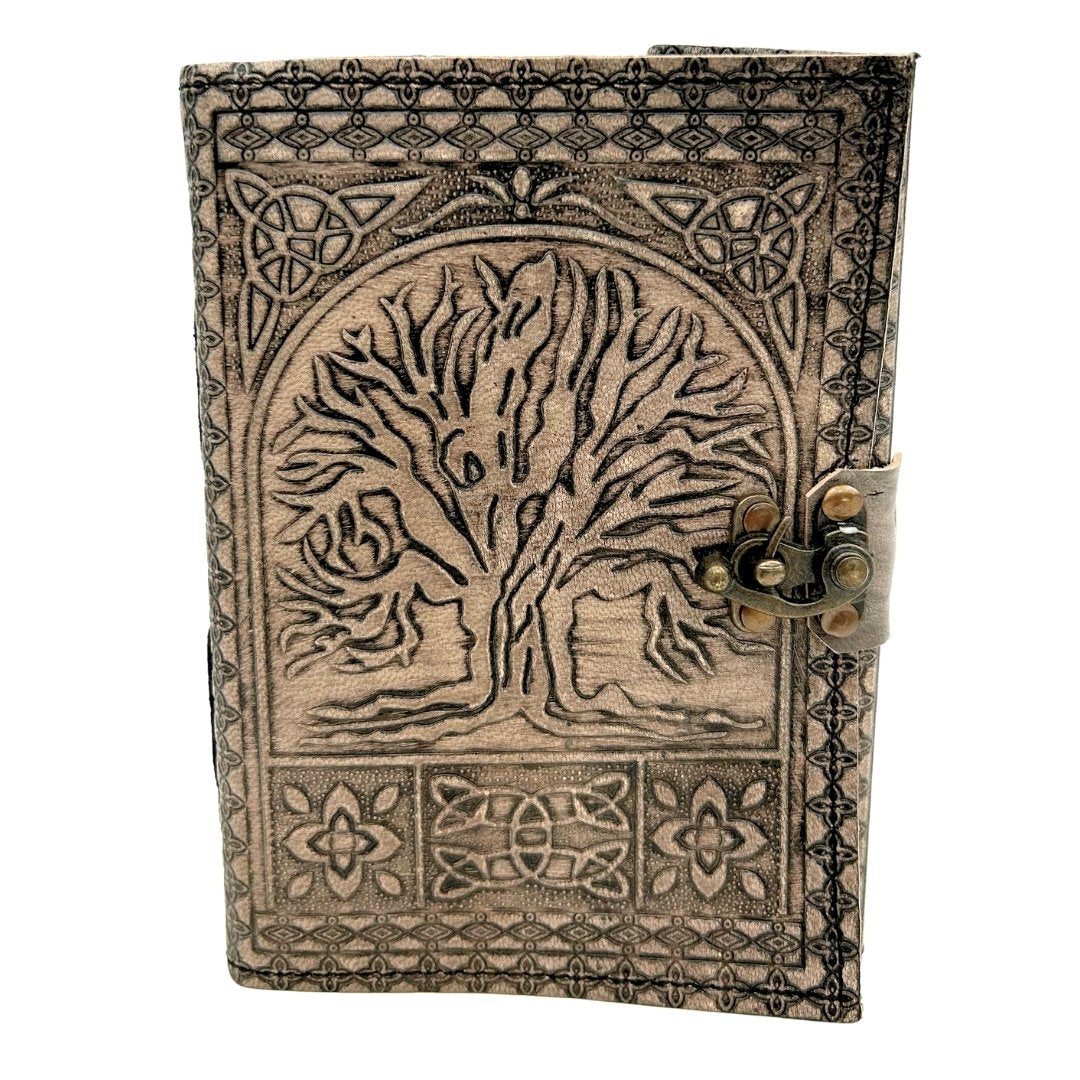 Cuaderno de Piel Retro Árbol de la Vida con Grabado